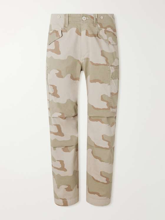 Aimleondore Wide-Leg Camouflage-Print Cotton-Twill Cargo Trousers