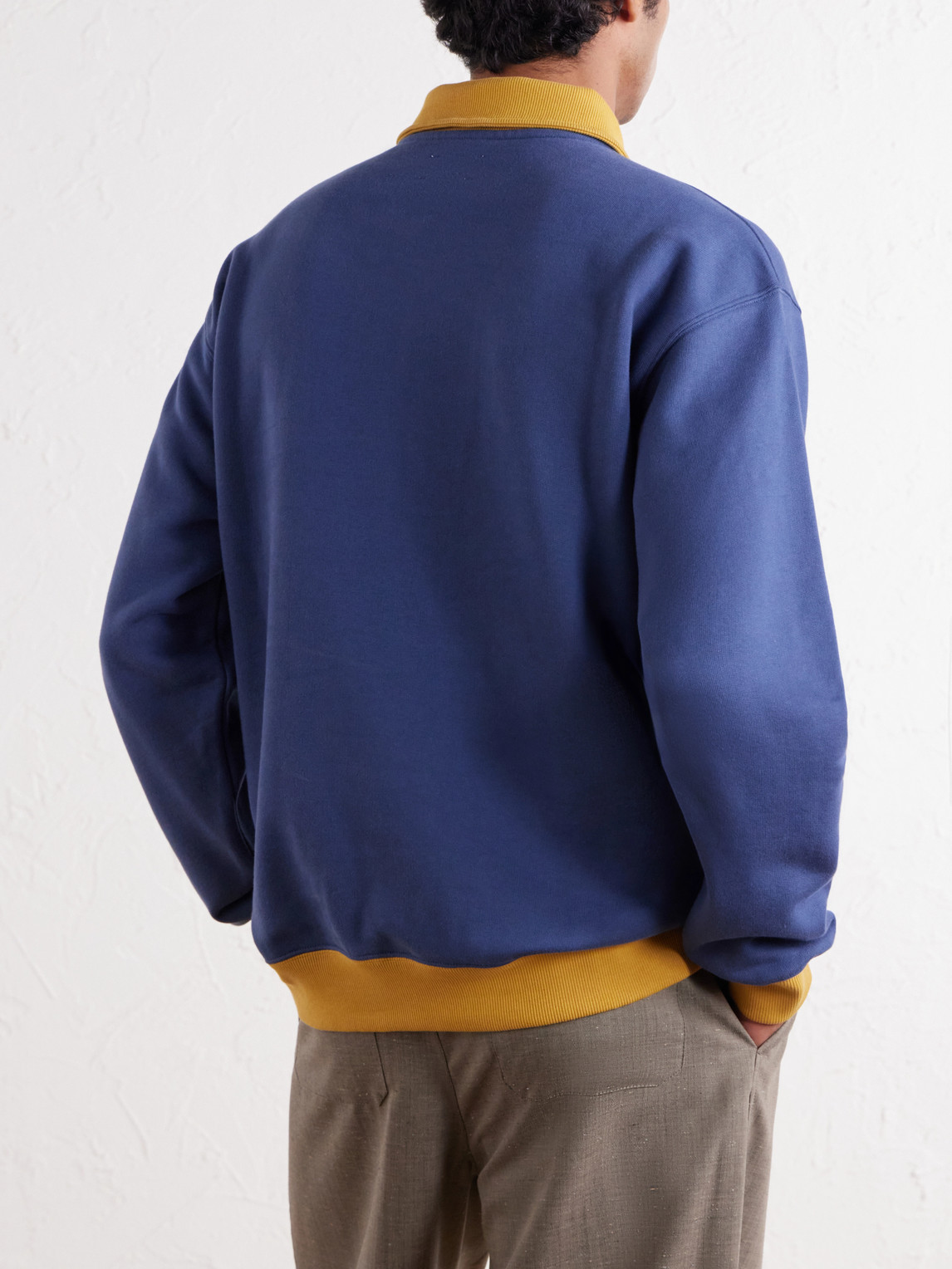 Aimé Leon Dore - Tour Logo-Embroidered Cotton-Jersey Half-Zip Sweater