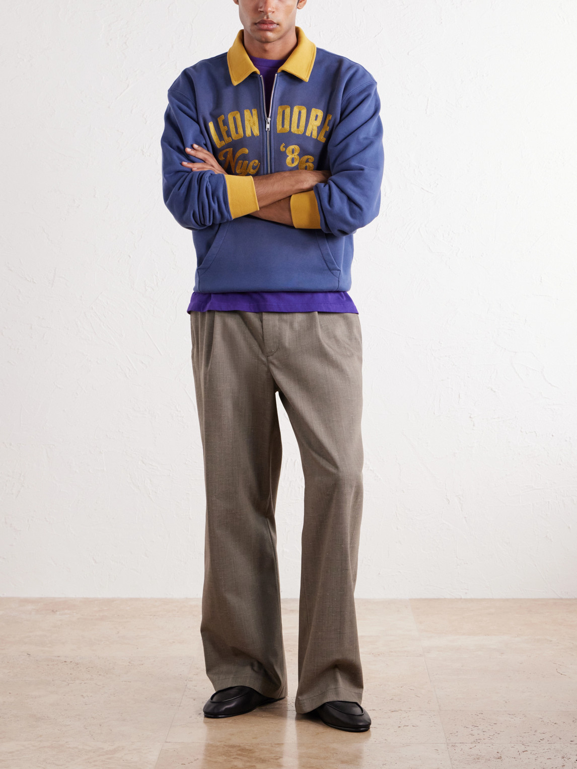 Aimé Leon Dore - Tour Logo-Embroidered Cotton-Jersey Half-Zip Sweater