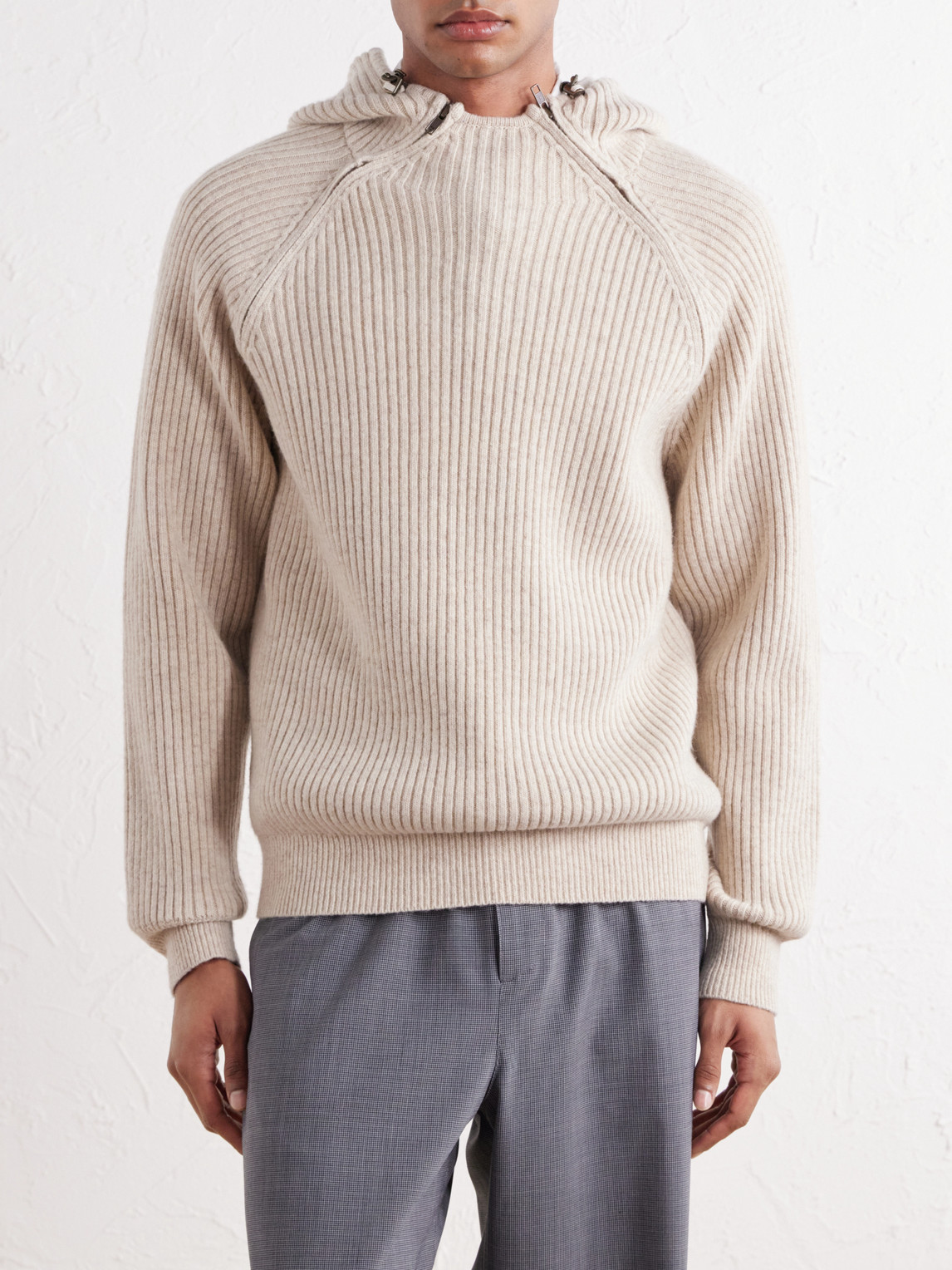 Aimé Leon Dore - Ribbed-Knit Wool-Blend Hoodie
