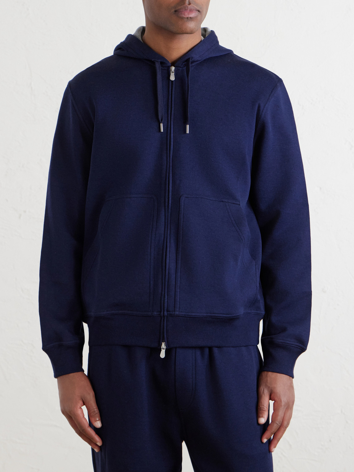 Cotton-Blend Zip-Up Hoodie