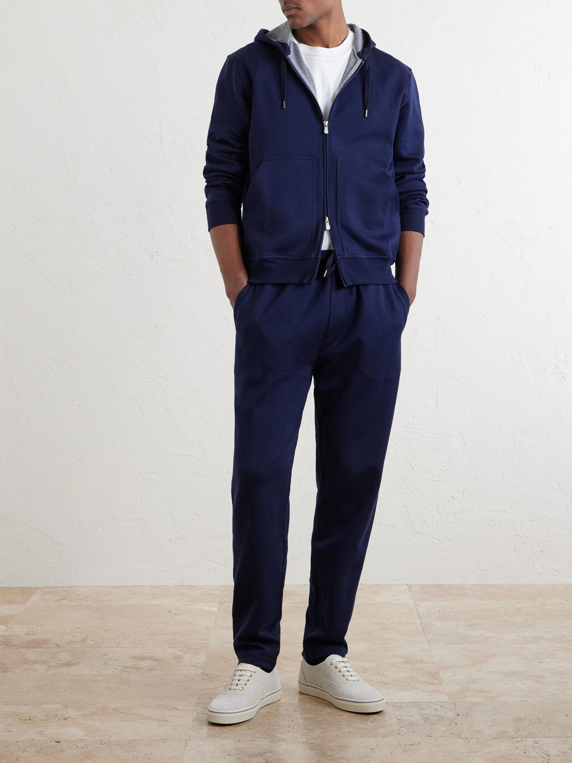 Cotton-Blend Zip-Up Hoodie