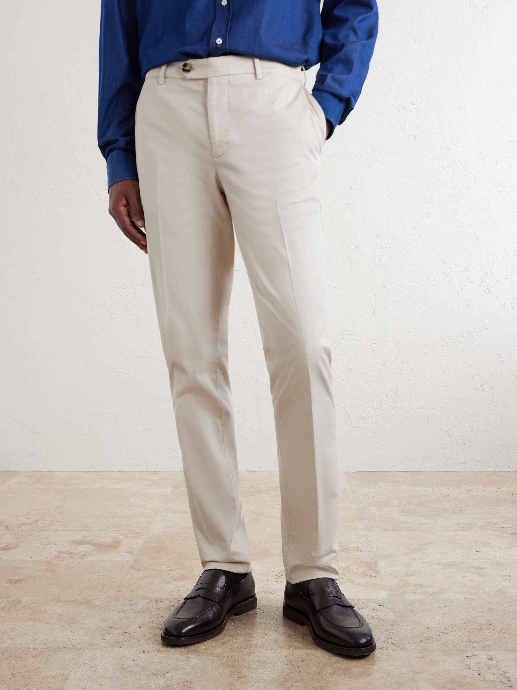 BRUNELLO CUCINELLI Slim-Fit Stretch-Cotton Gabardine Trousers