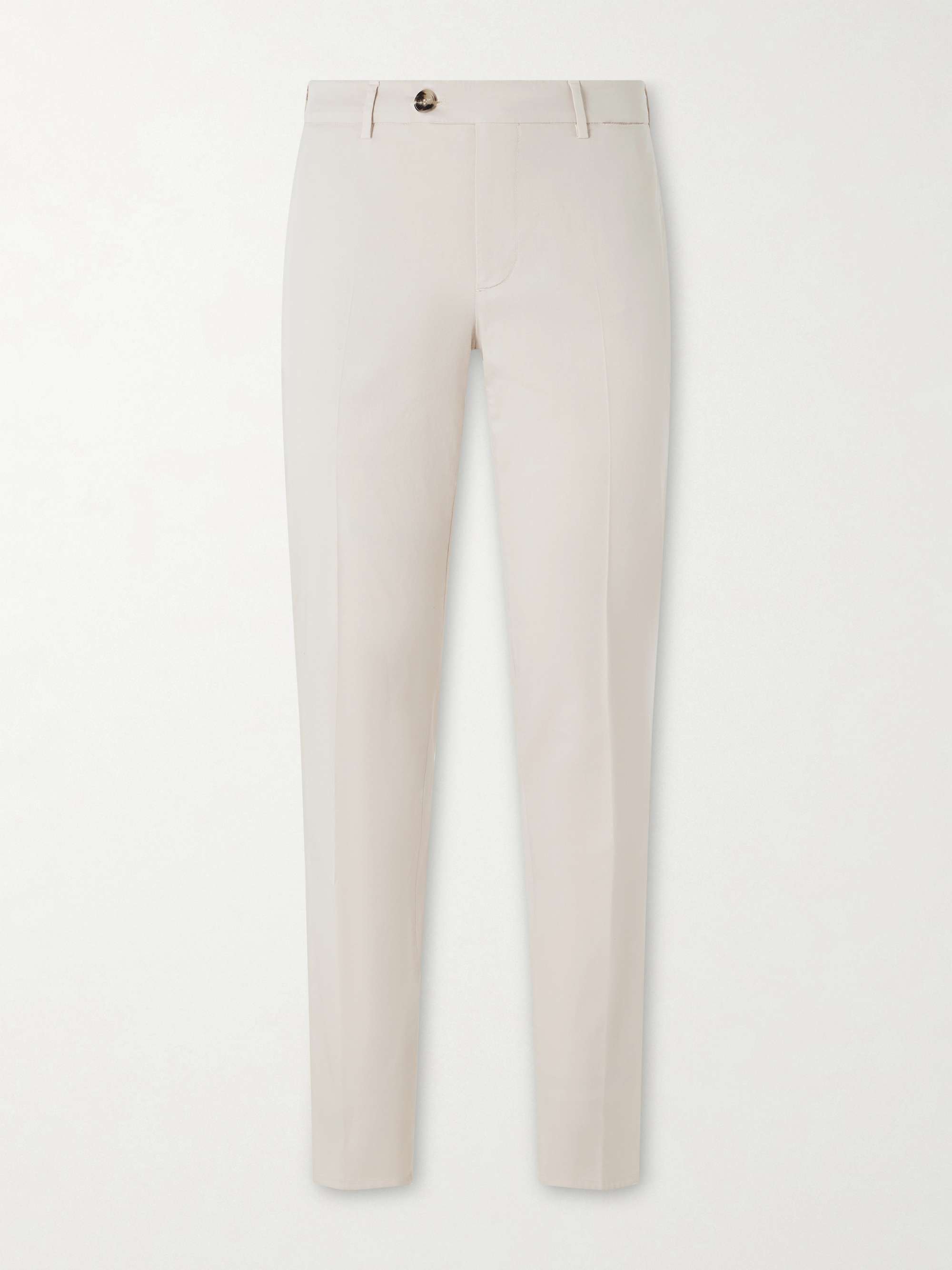 BRUNELLO CUCINELLI Slim-Fit Stretch-Cotton Gabardine Trousers