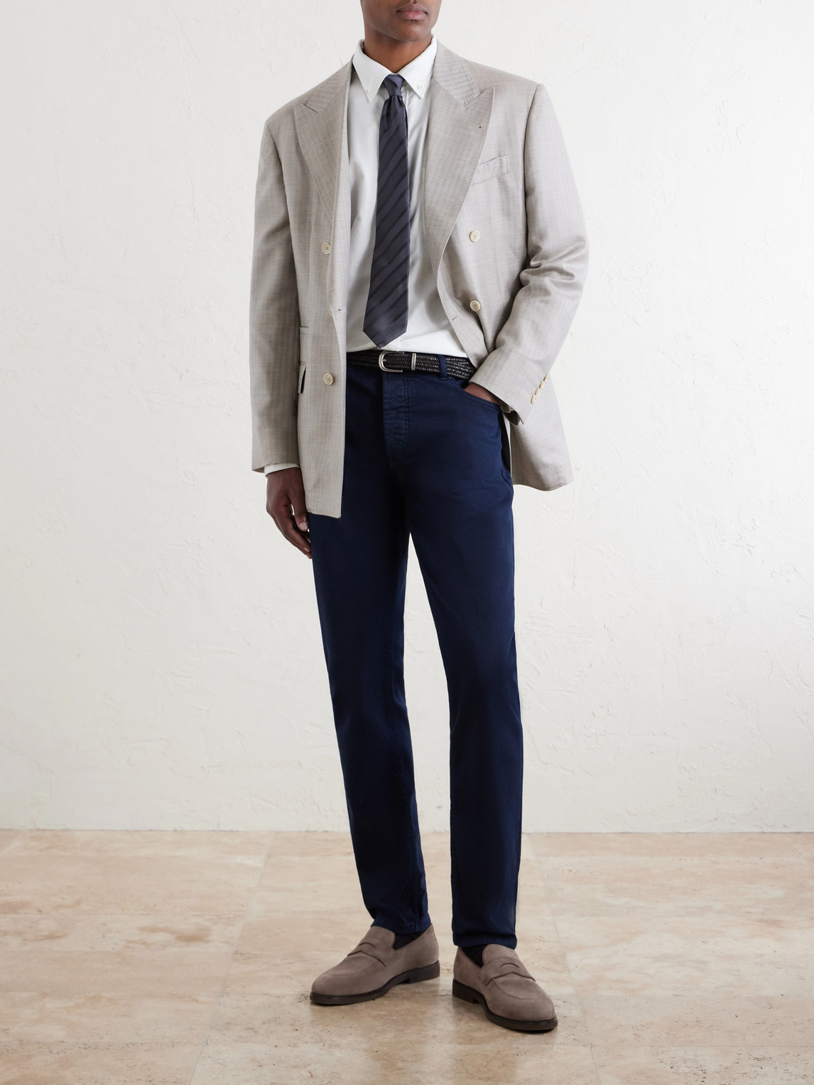 Fit Straight-Leg Logo-Embroidered Jeans Slim