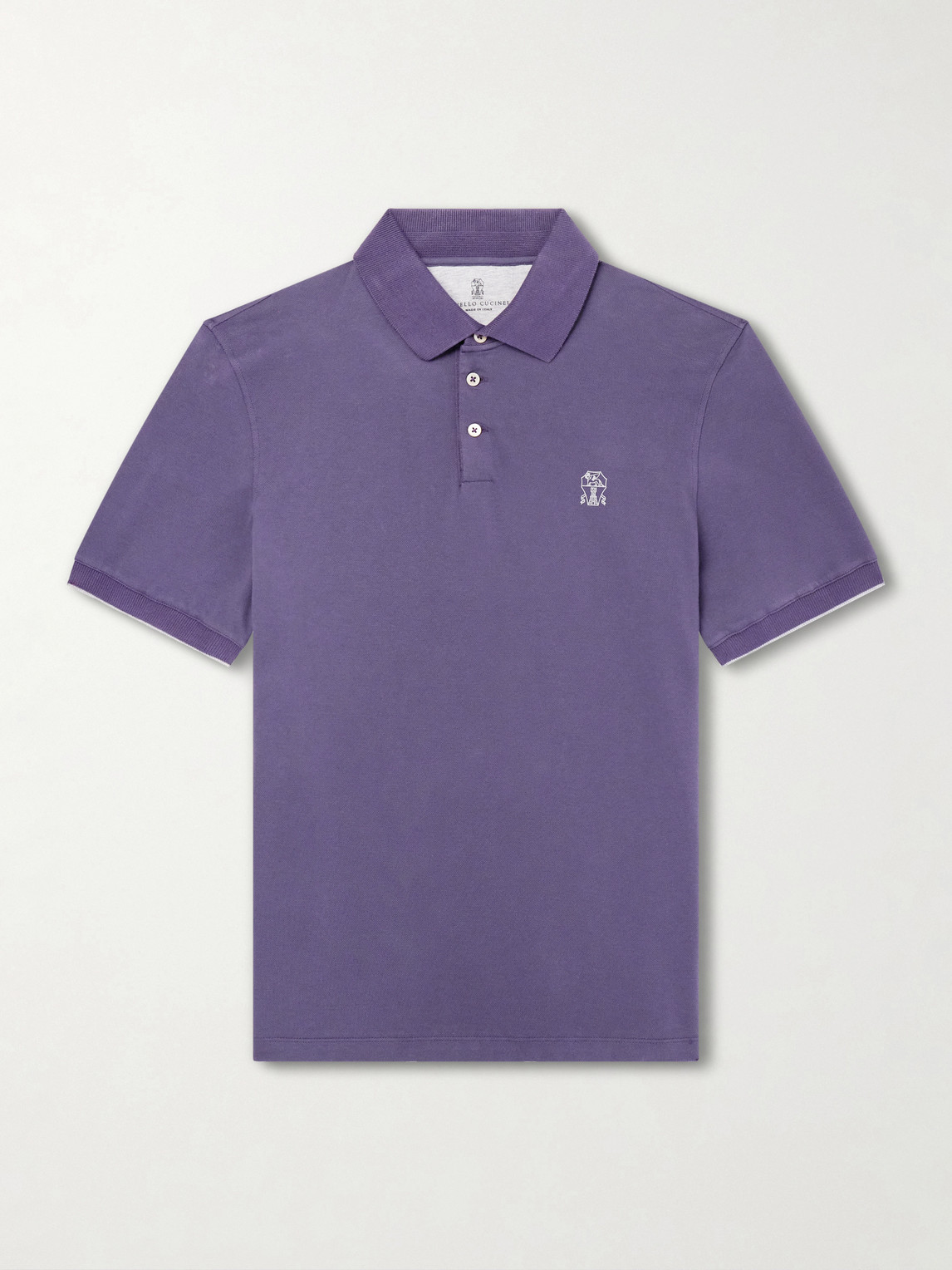 Brunello Cucinelli Logo-Embroidered Cotton-Piqué Polo Shirt - Men