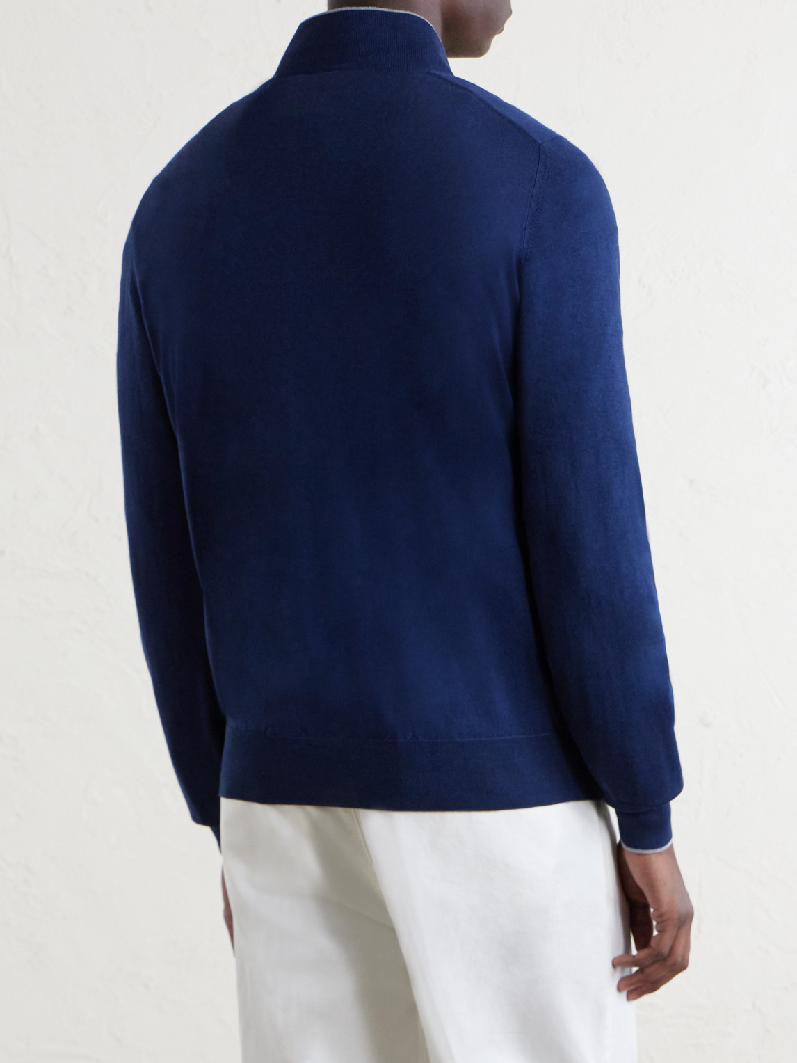 Cotton And Cashmere-Blend Half-Zip Sweater
