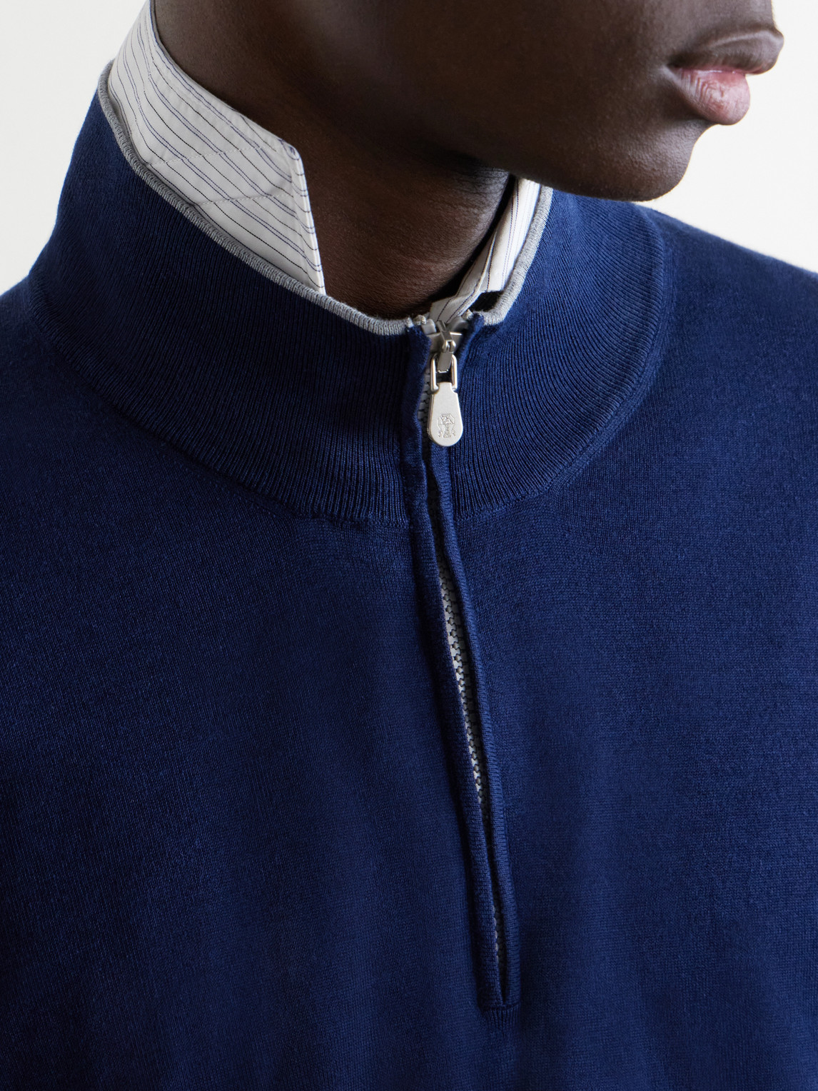 Cotton And Cashmere-Blend Half-Zip Sweater