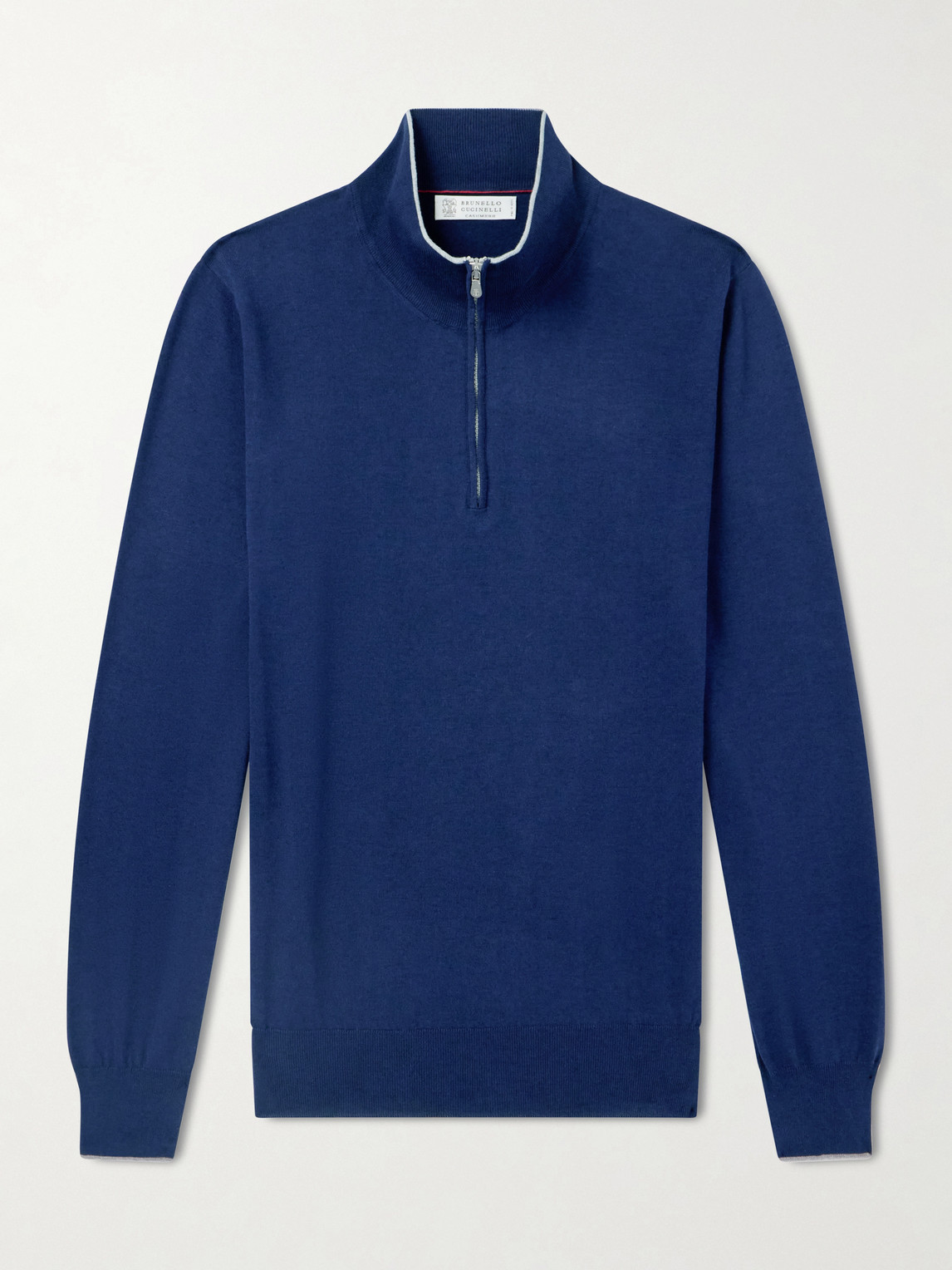 Brunello Cucinelli Cotton and Cashmere-Blend Half-Zip Sweater - Men