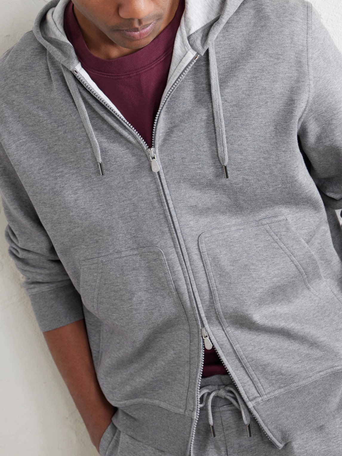 Cotton-Blend Jersey Zip-Up Hoodie