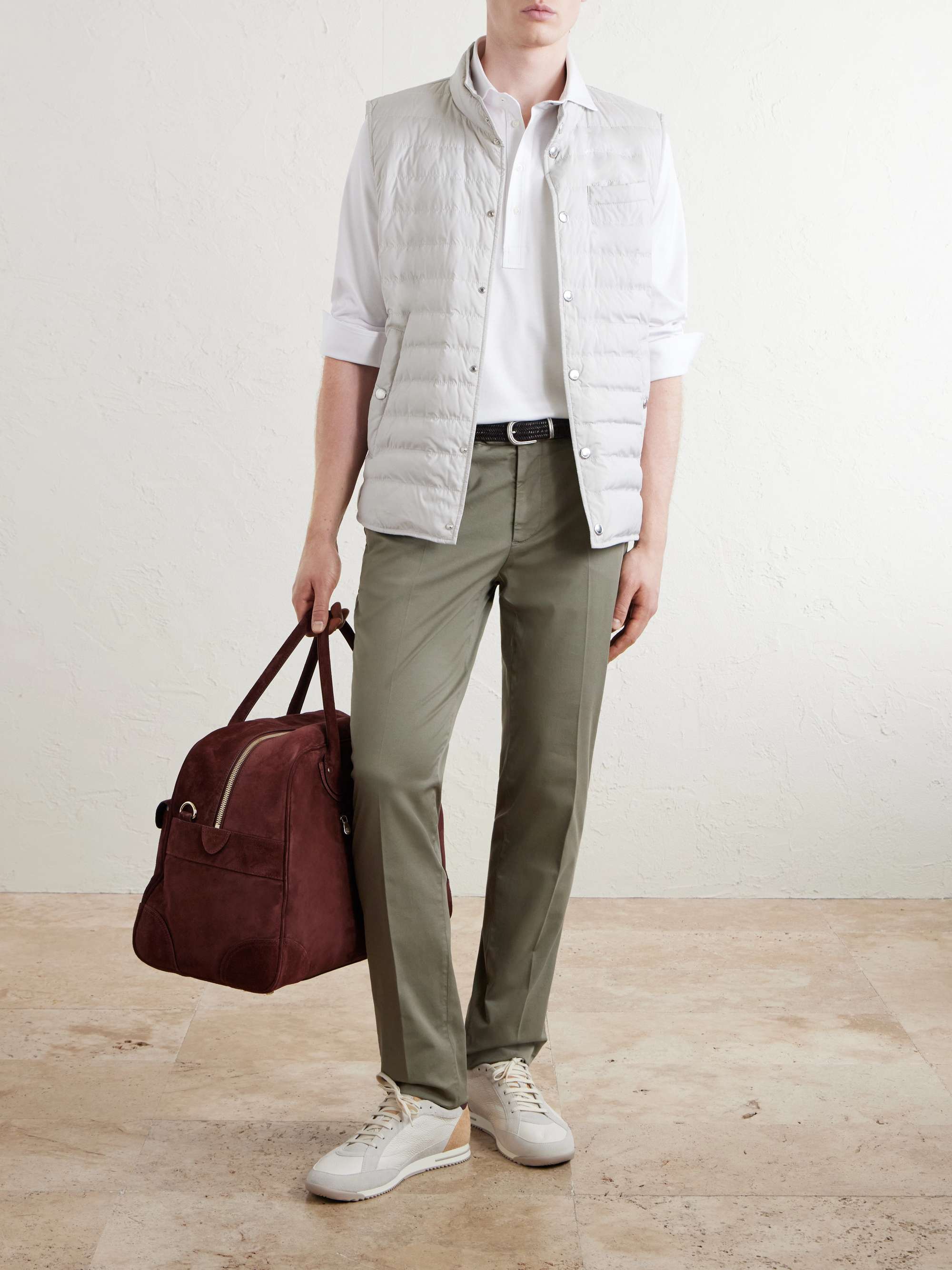 BRUNELLO CUCINELLI Slim-Fit Stretch-Cotton Gabardine Trousers