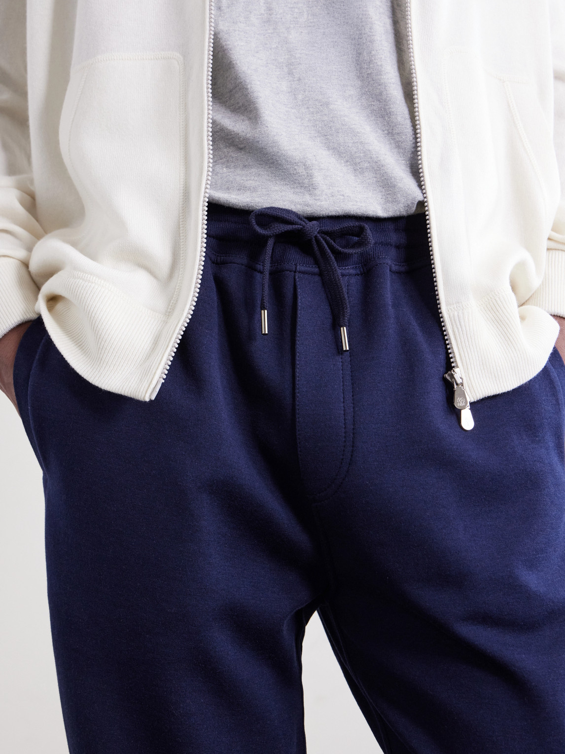 Tapered Cotton, Cashmere And Silk-Blend Jersey Sweatpants
