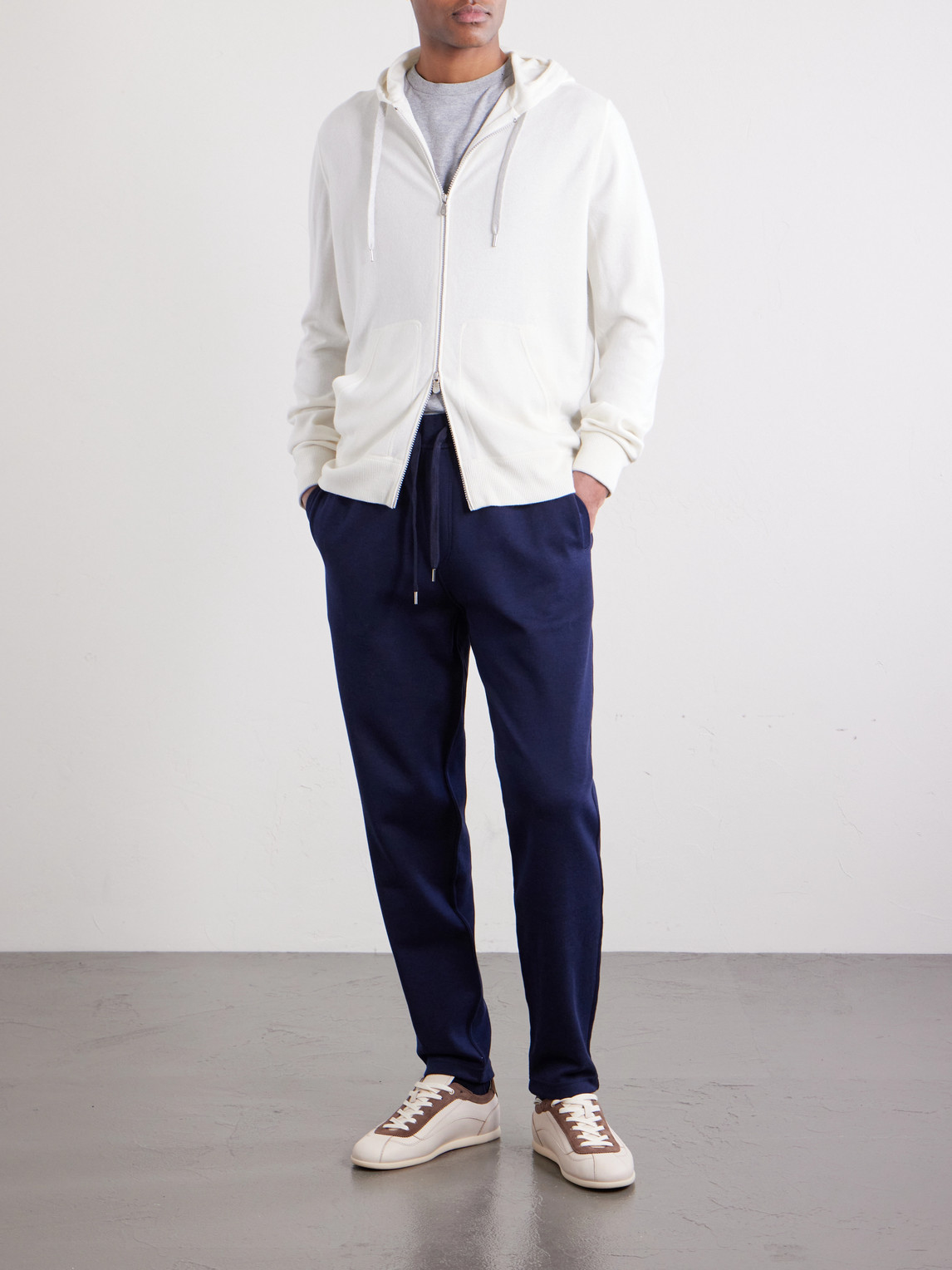 Tapered Cotton, Cashmere And Silk-Blend Jersey Sweatpants