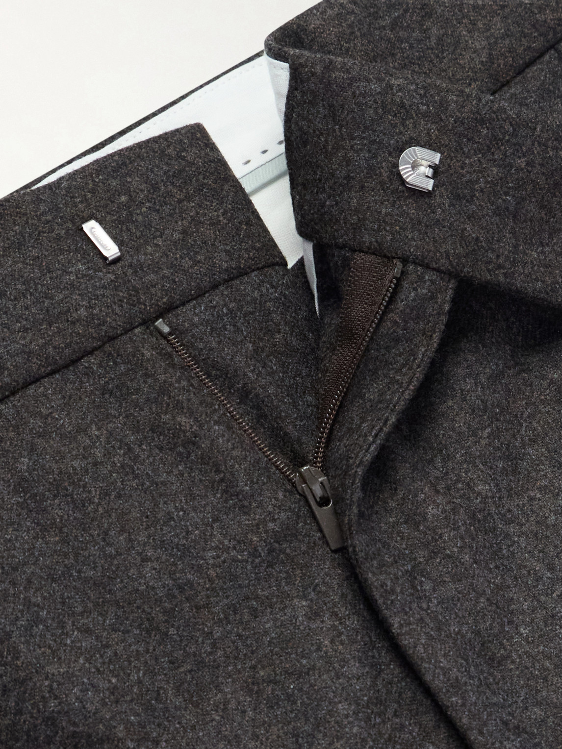 Straight-Leg Pleated Wool