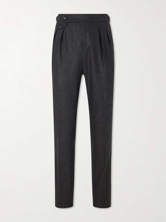 Brunellocucinelli Straight-Leg Pleated Wool Trousers