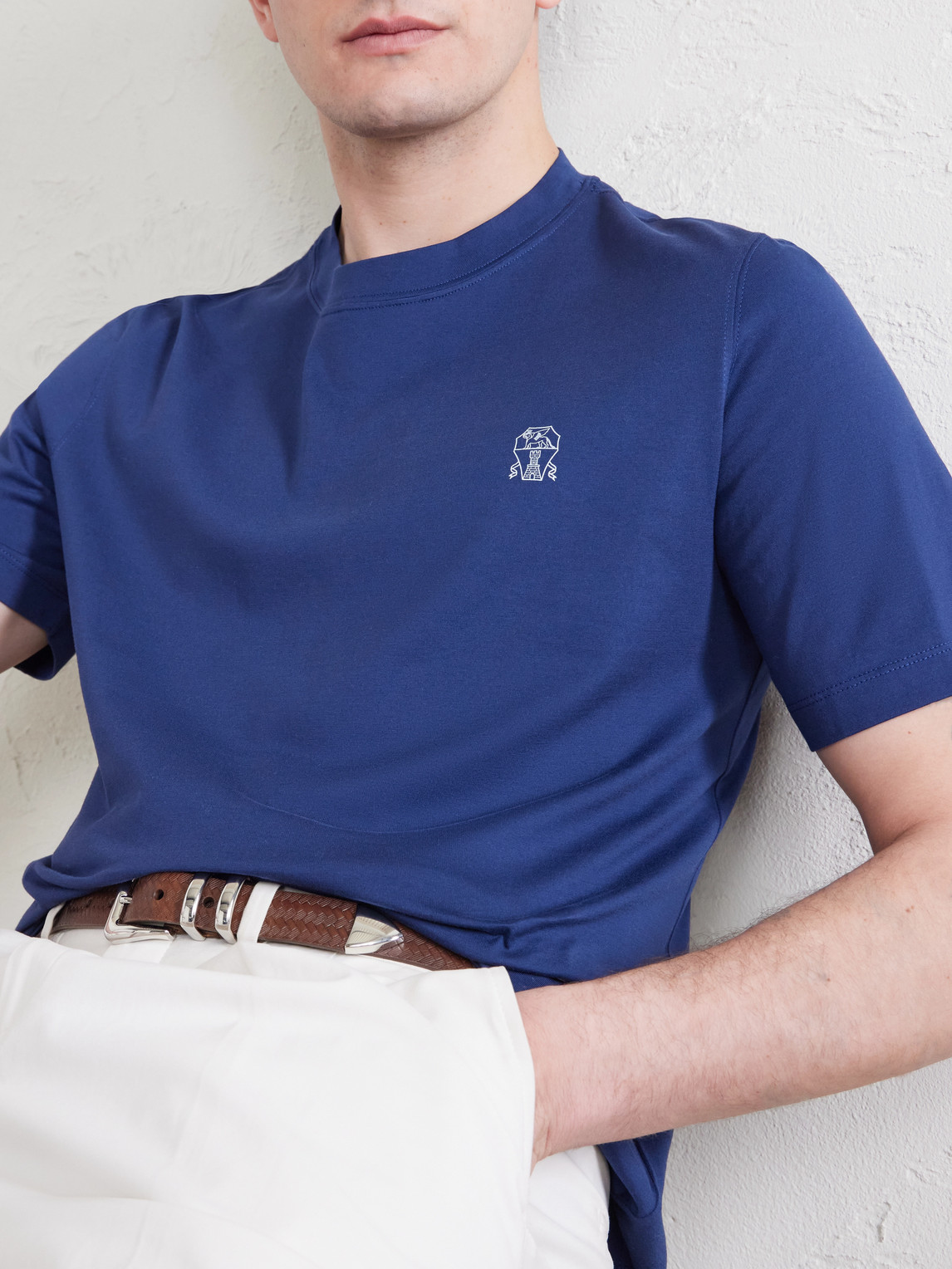Layered Logo-Print Cotton-Jersey T-Shirt