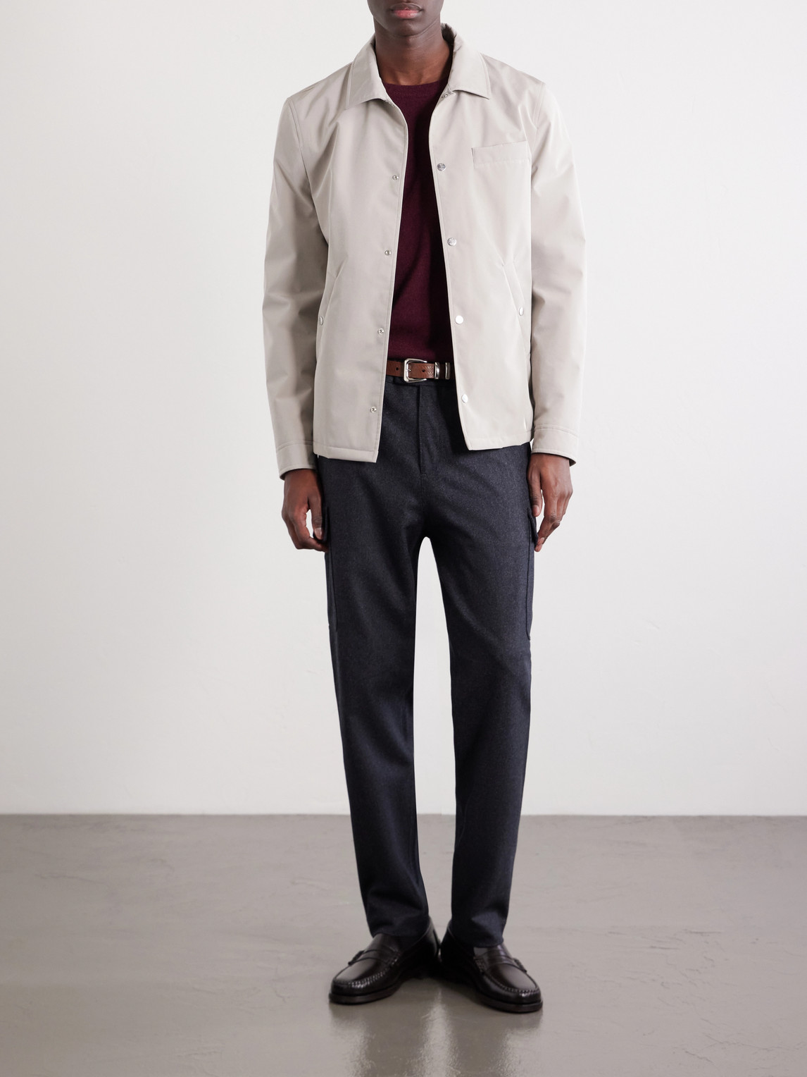 Tapered Virgin Wool Cargo Trousers