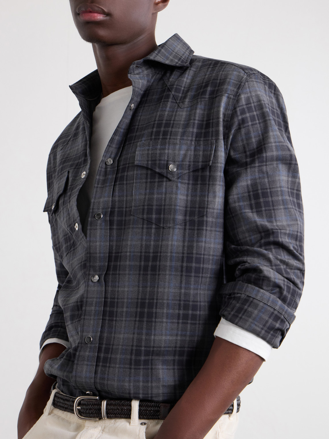 Cotton-Flannel Shirt Checked