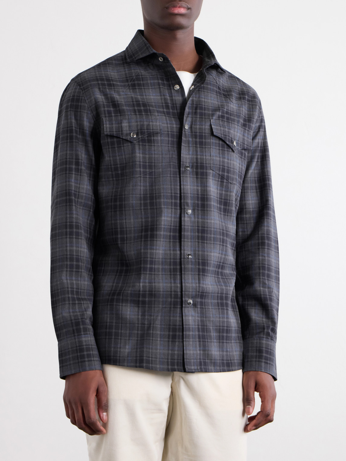 Cotton-Flannel Shirt Checked