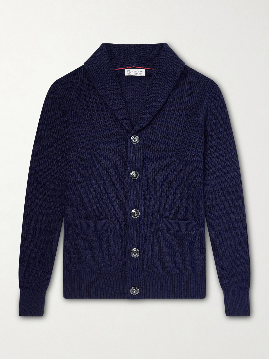 Brunello Cucinelli Shawl-Collar Ribbed Cotton Cardigan - Men