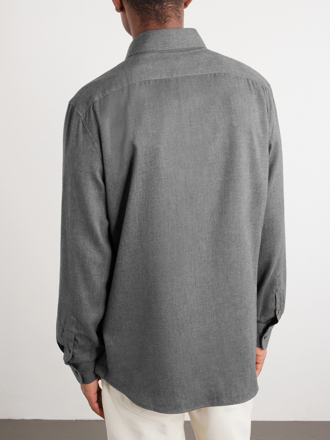 Herringbone Cotton And Lyocell-Blend Shirt