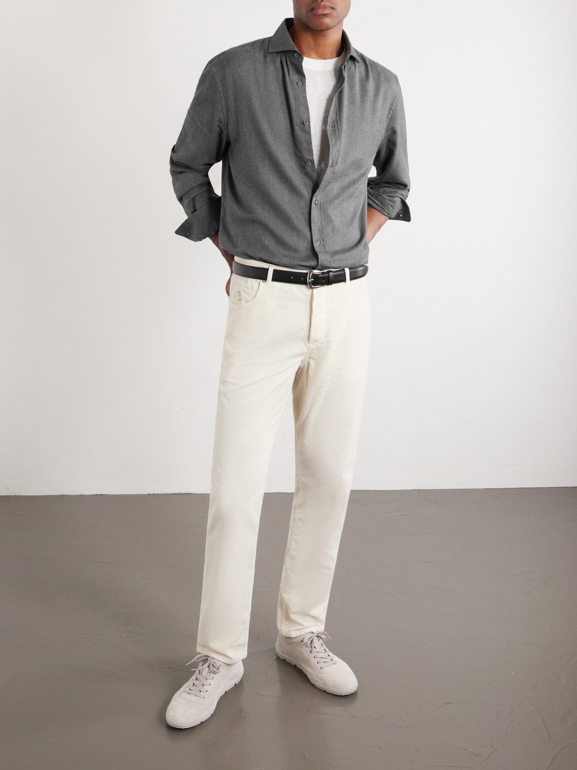 Herringbone Cotton And Lyocell-Blend Shirt