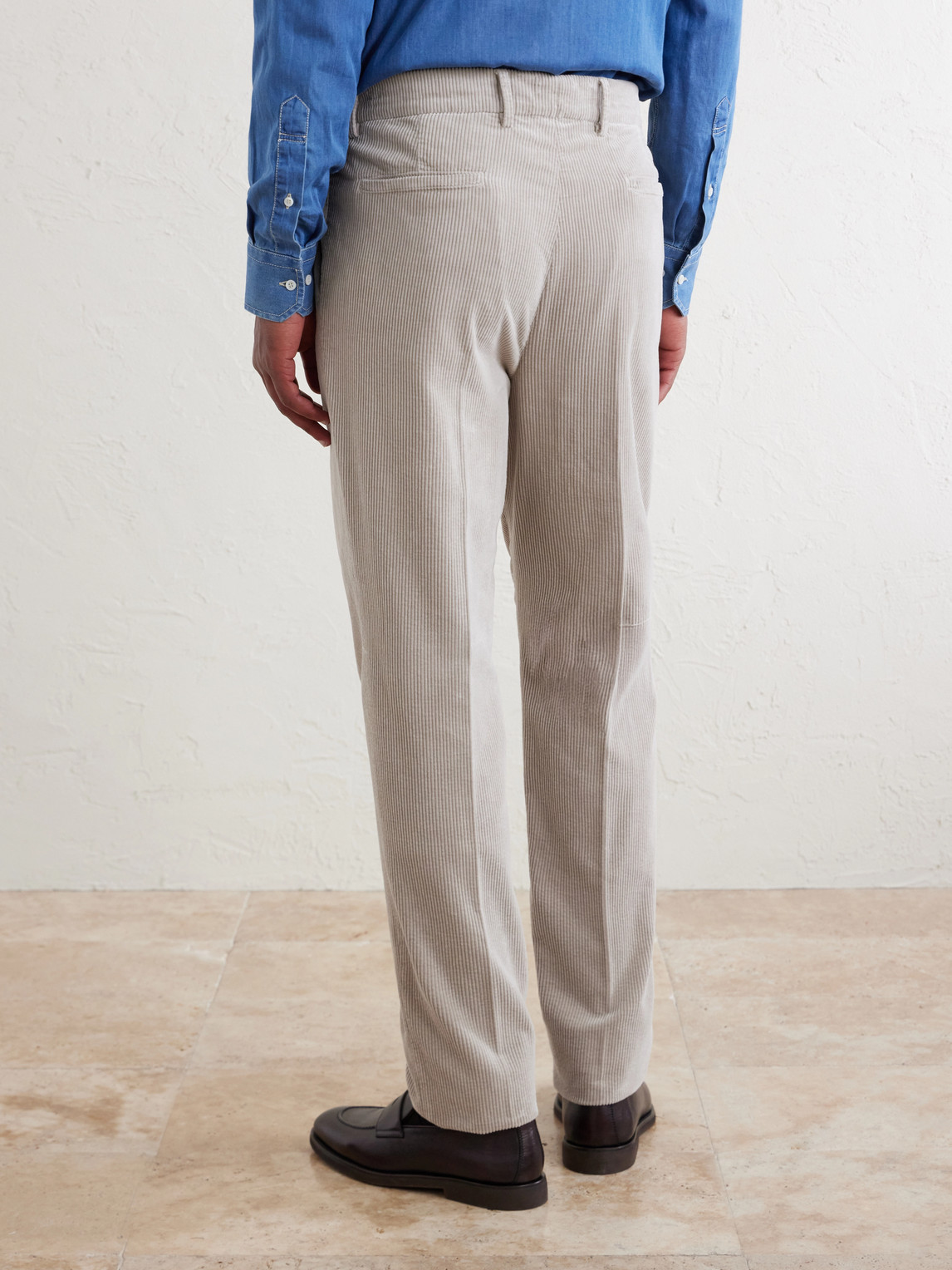 Tapered Pleated Cotton- Corduroy