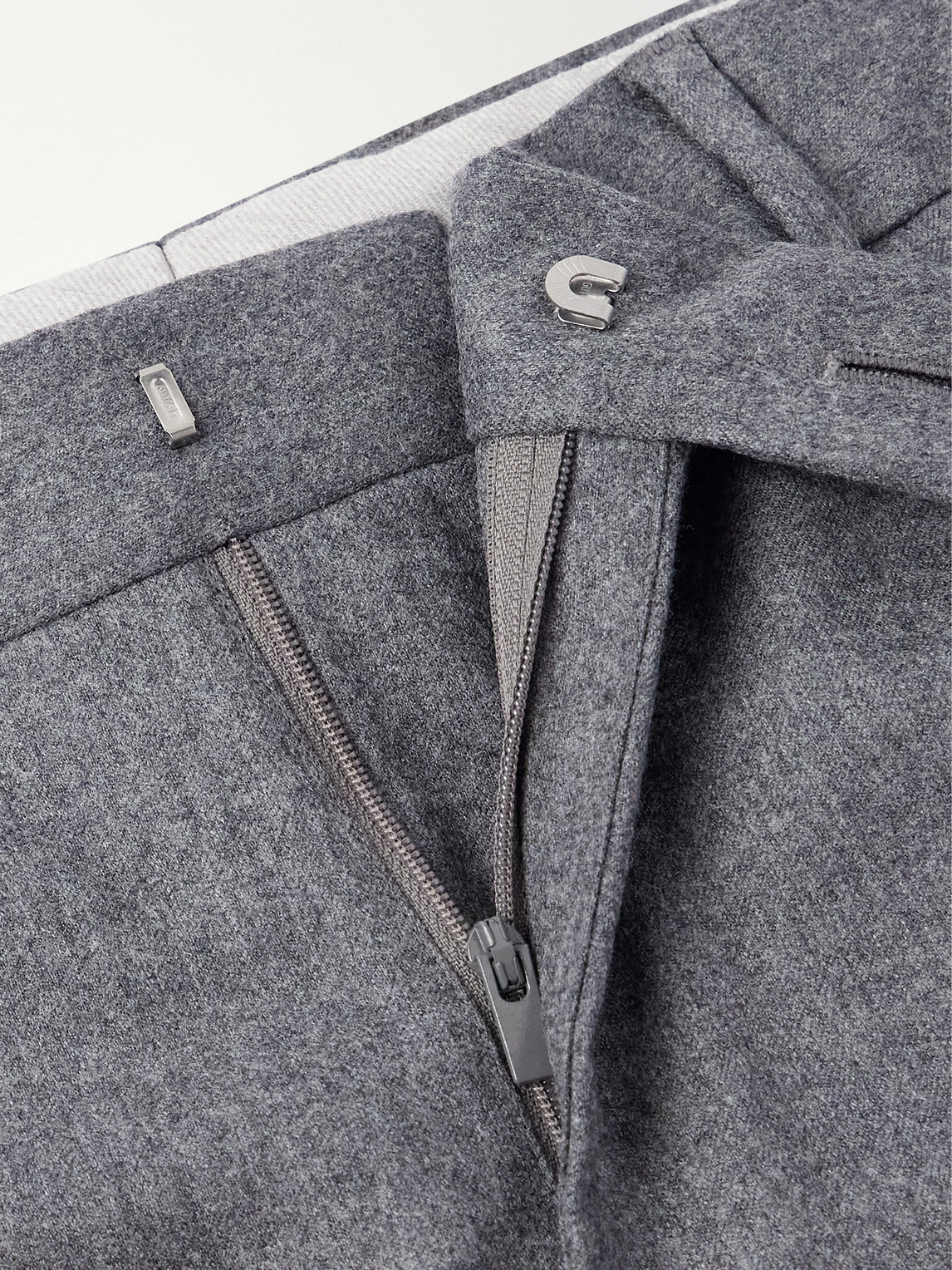 Straight-Leg Pleated Wool Trousers