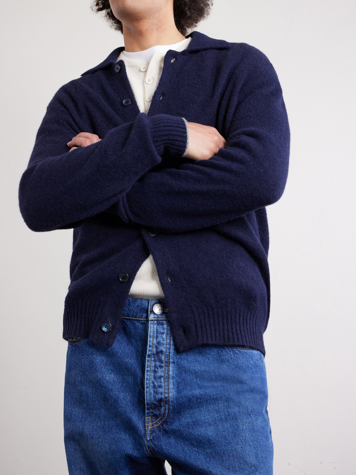 Alpaca-Blend Cardigan