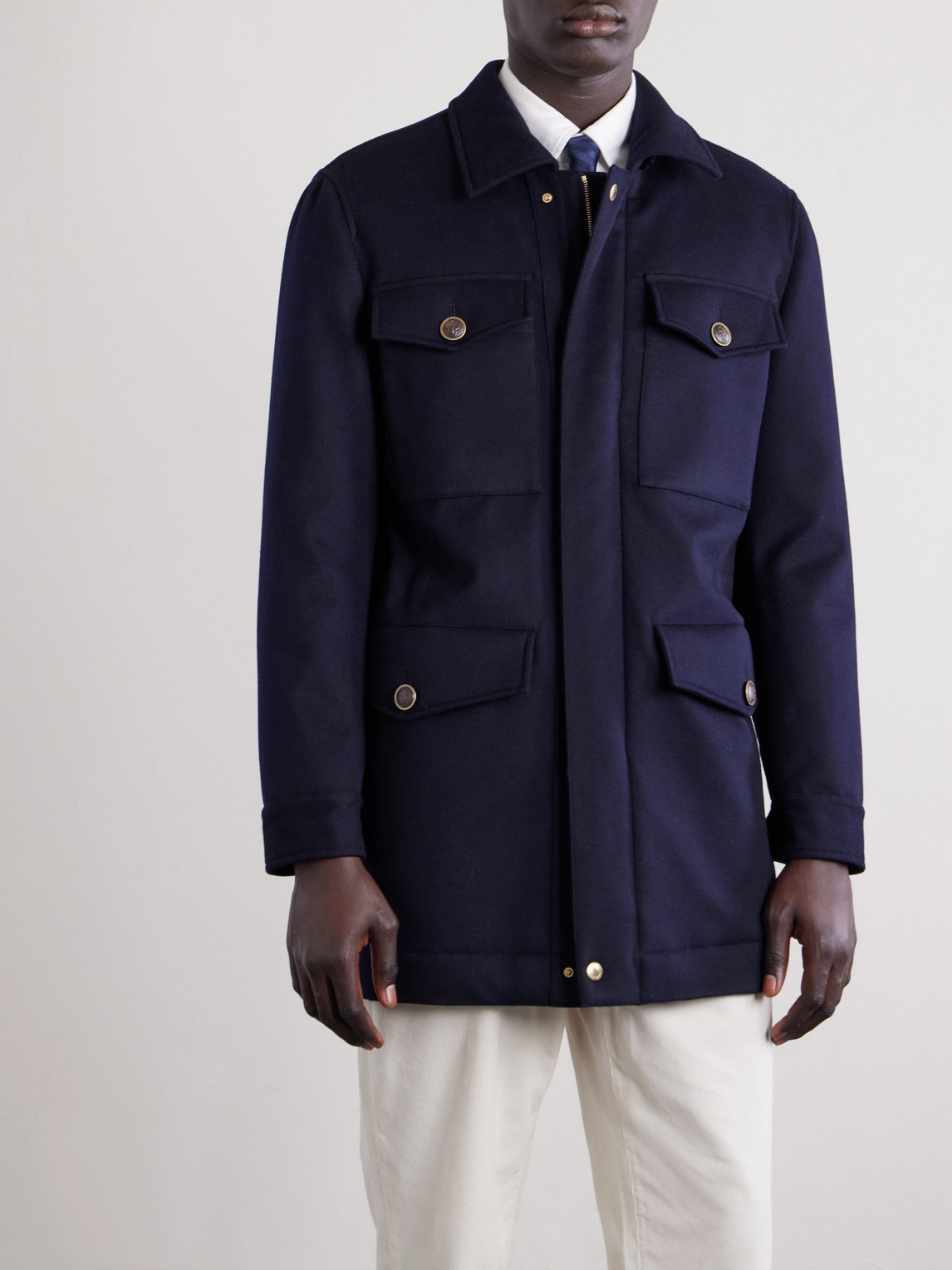 Brunello Cucinelli - Padded Cashmere Jacket - Men - Blue - It 46 
