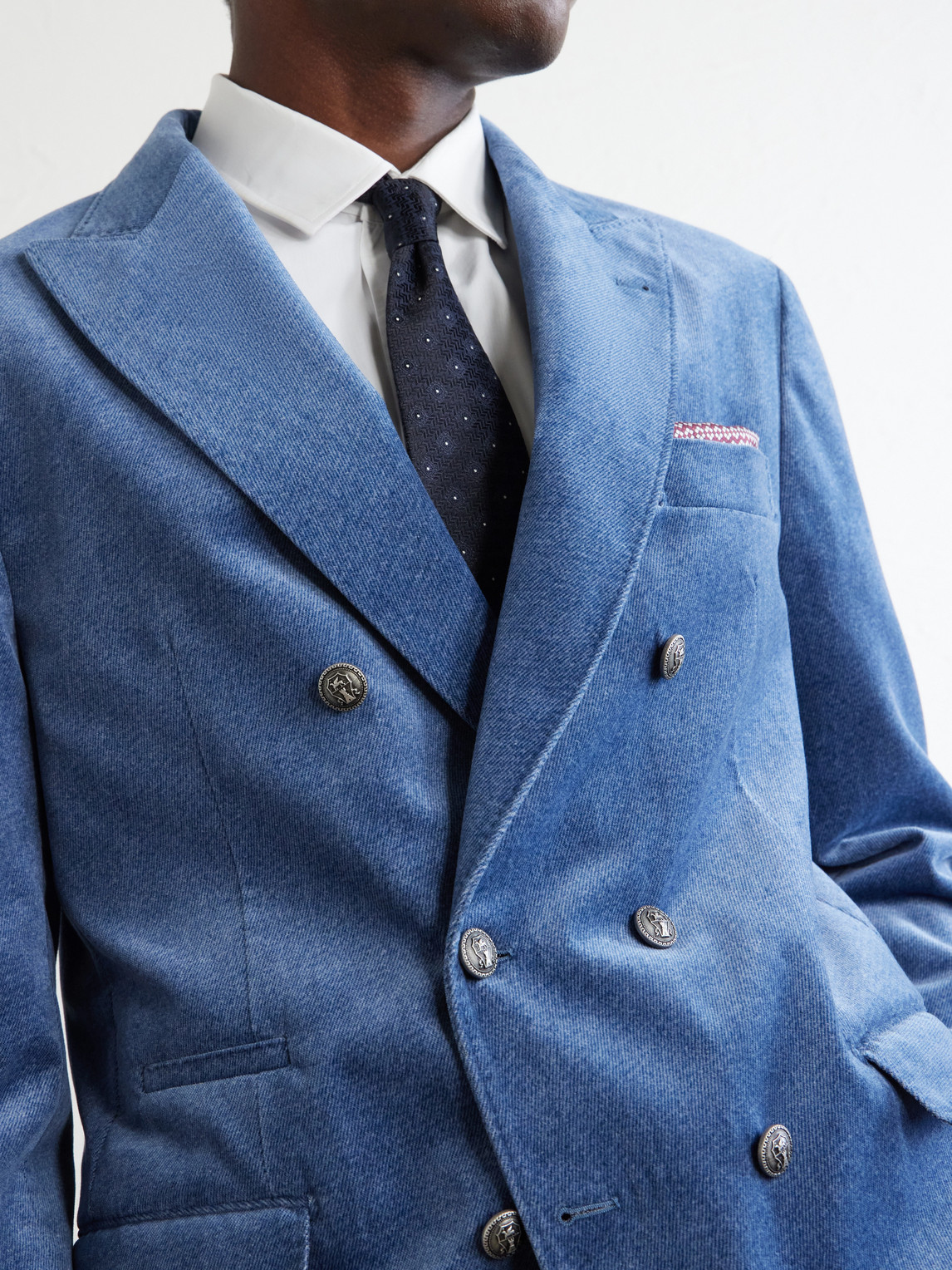 Brunello Cucinelli Double-Breasted Cotton-Velvet Suit Jacket - Men | Thumbnail 5