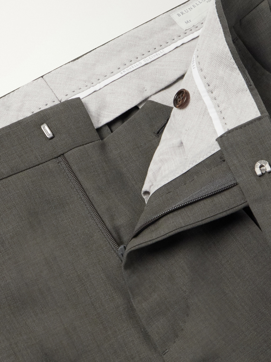 Straight-Leg Wool Suit Trousers
