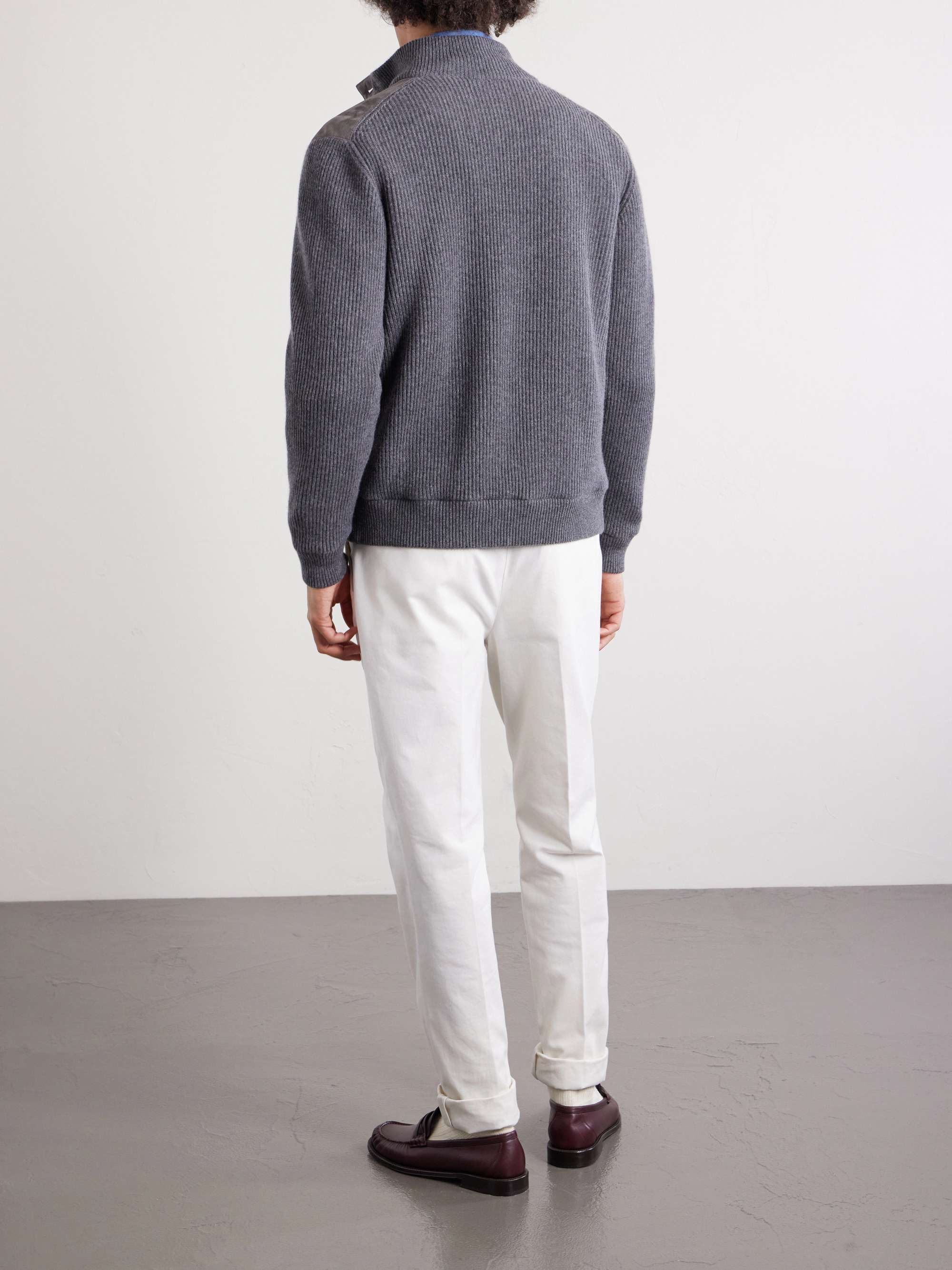 BRUNELLO CUCINELLI Suede and Knitted Cashmere Jacket for Men | MR