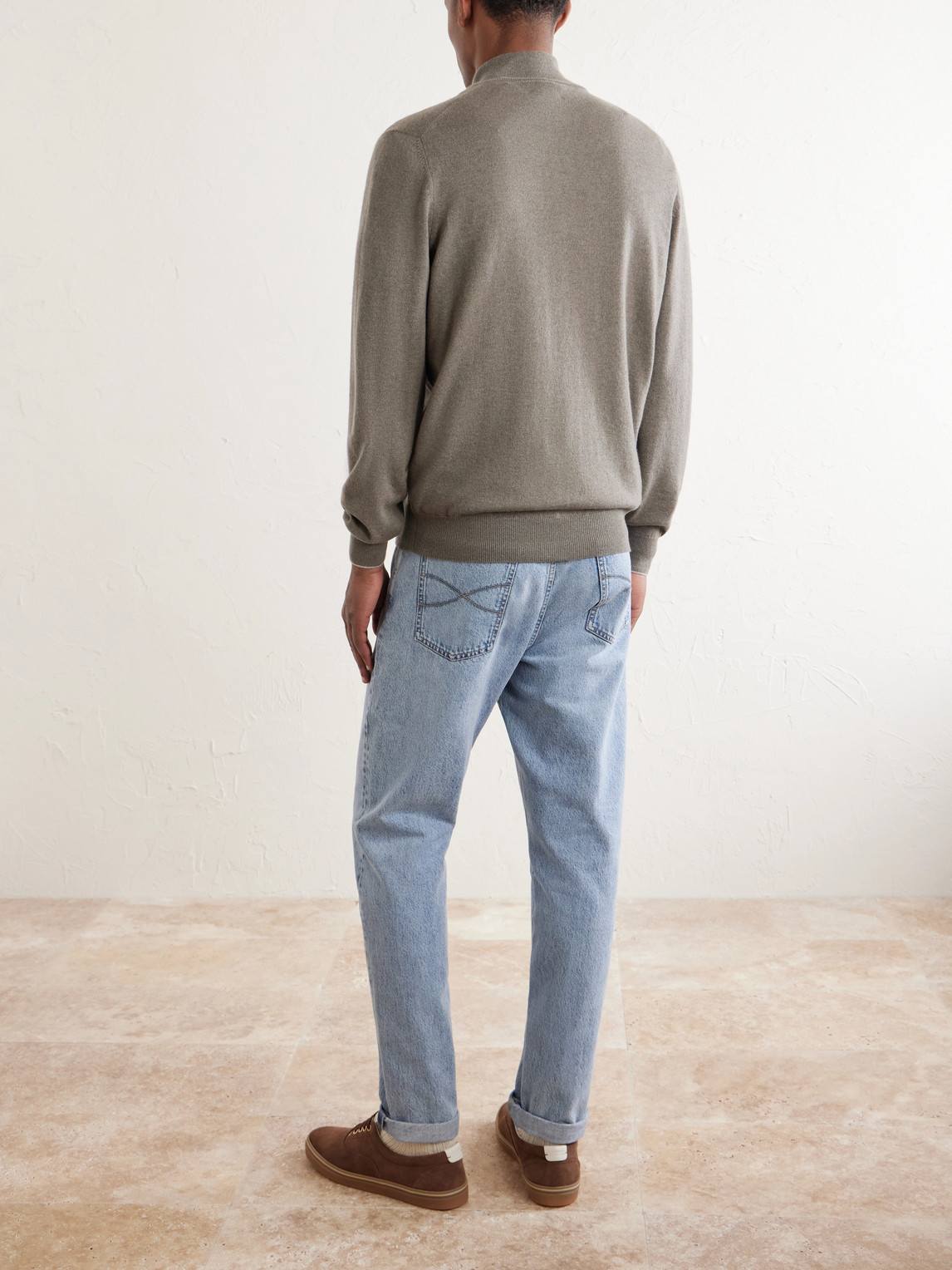 Cashmere Zip-Up Sweater