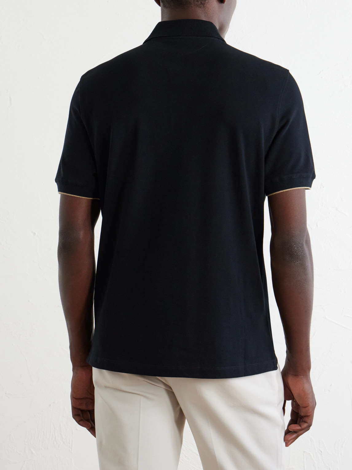 Brunello Cucinelli Logo-Print Cotton-Piqué Polo Shirt - Men | Thumbnail 4 Brunello Cucinelli Logo-Print Cotton-Piqué Polo Shirt - Men | Thumbnail 4