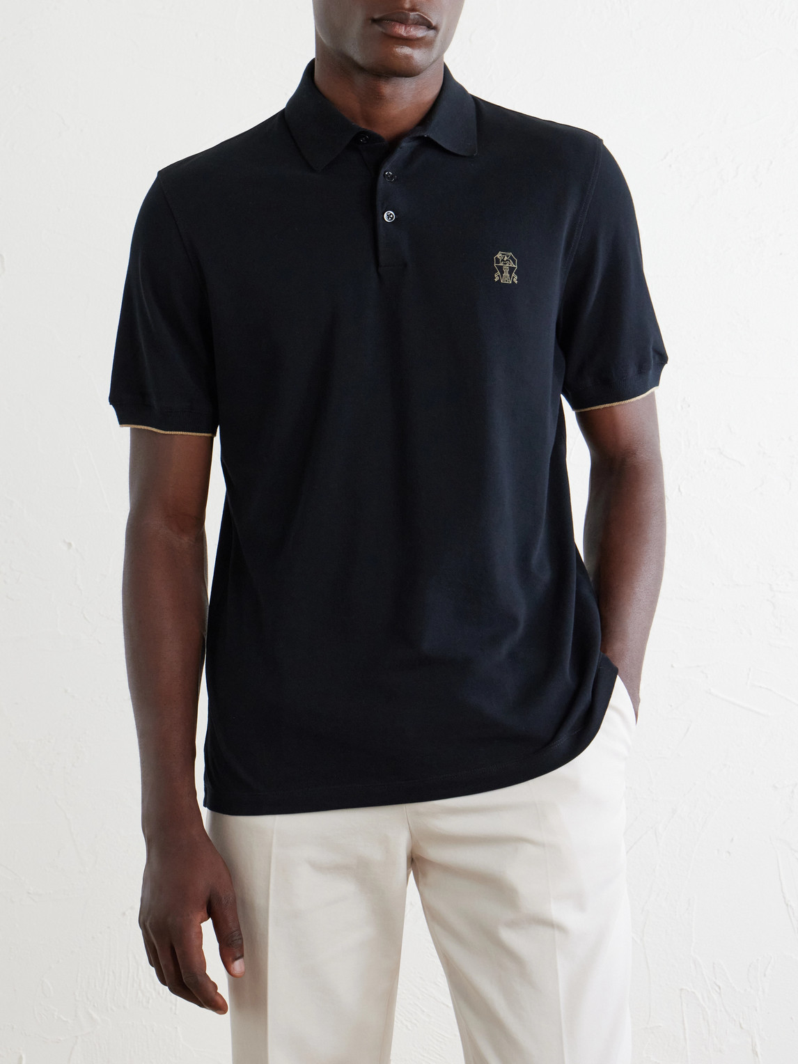 Brunello Cucinelli Logo-Print Cotton-Piqué Polo Shirt - Men | Thumbnail 3 Brunello Cucinelli Logo-Print Cotton-Piqué Polo Shirt - Men | Thumbnail 3
