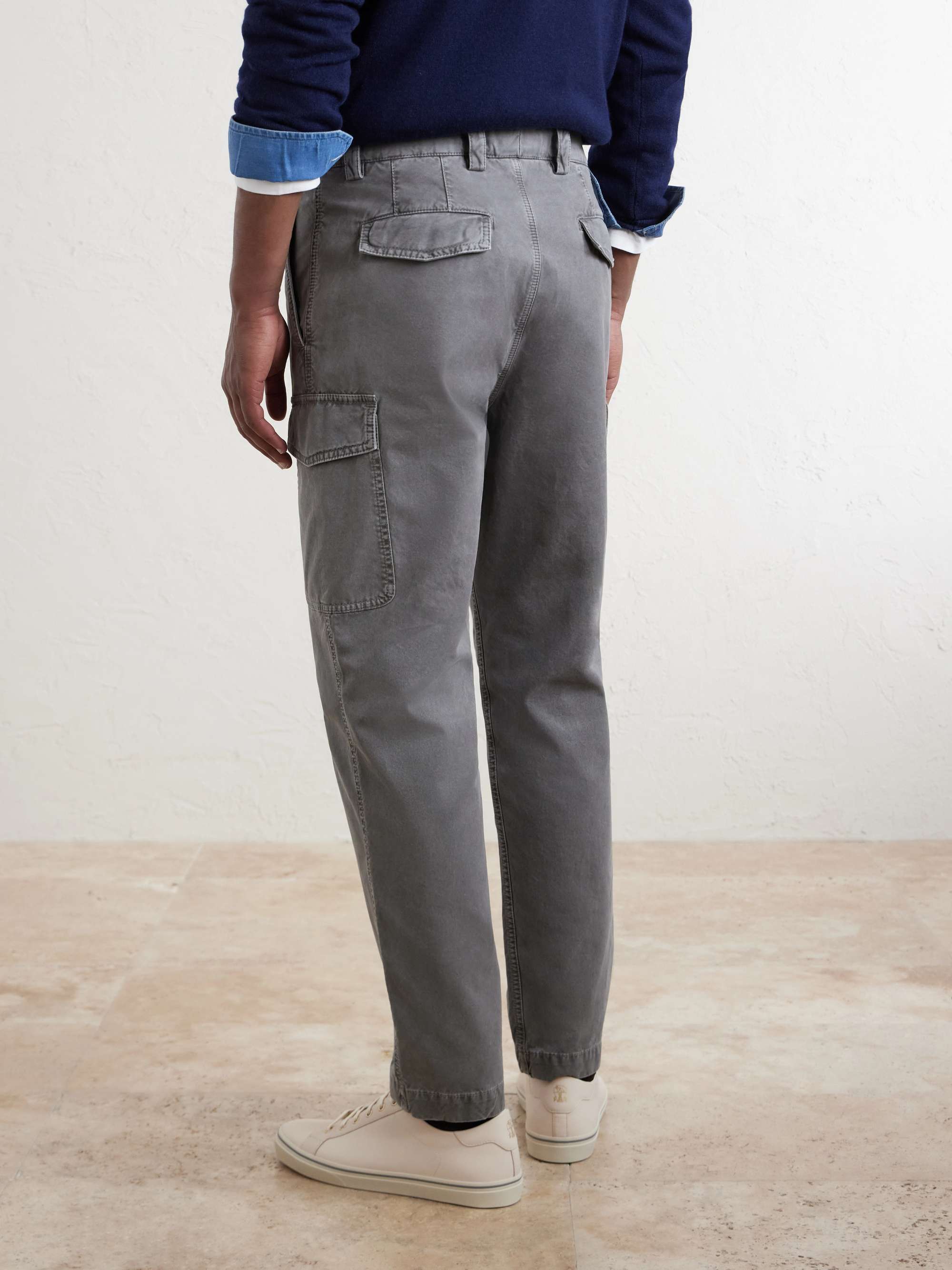 BRUNELLO CUCINELLI Slim-Fit Tapered Cotton-Twill Cargo Trousers