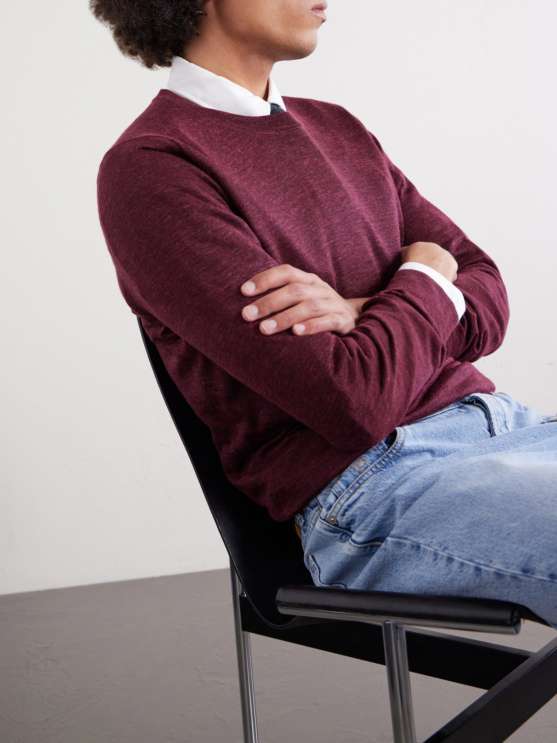 Cashmere, Silk And Linen-Blend Sweater