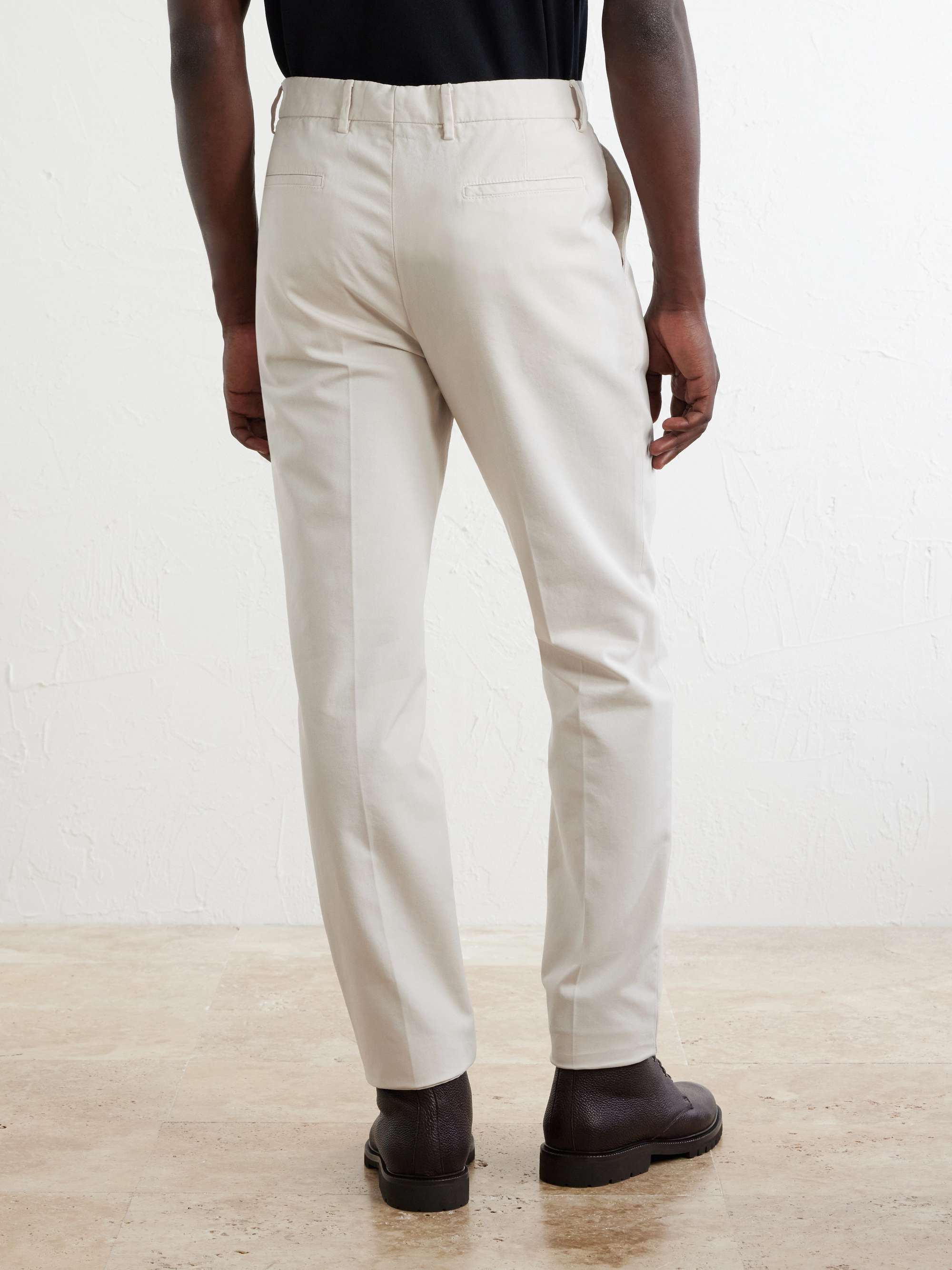 BRUNELLO CUCINELLI Straight-Leg Pleated Cotton-Twill Trousers for