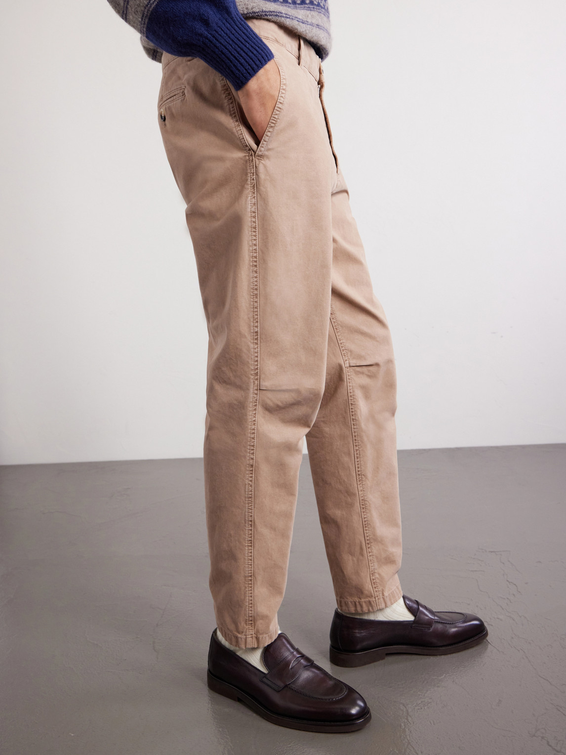 Straight-Leg Cotton Trousres