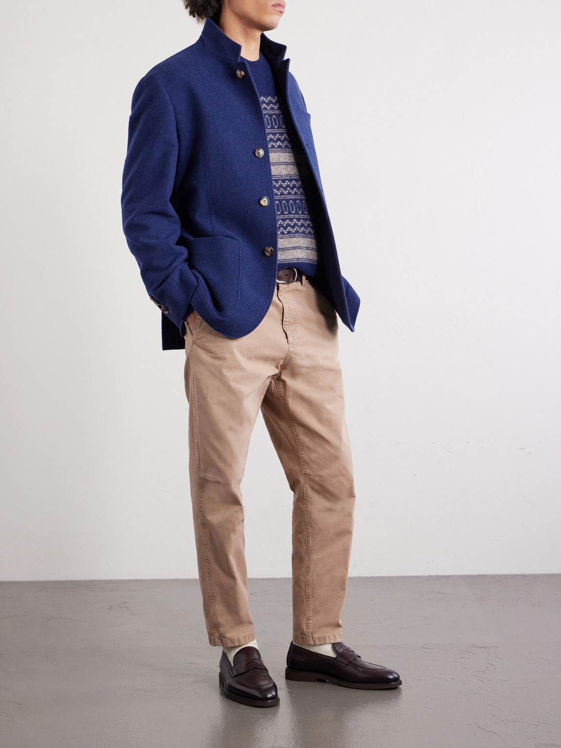 Straight-Leg Cotton Trousres