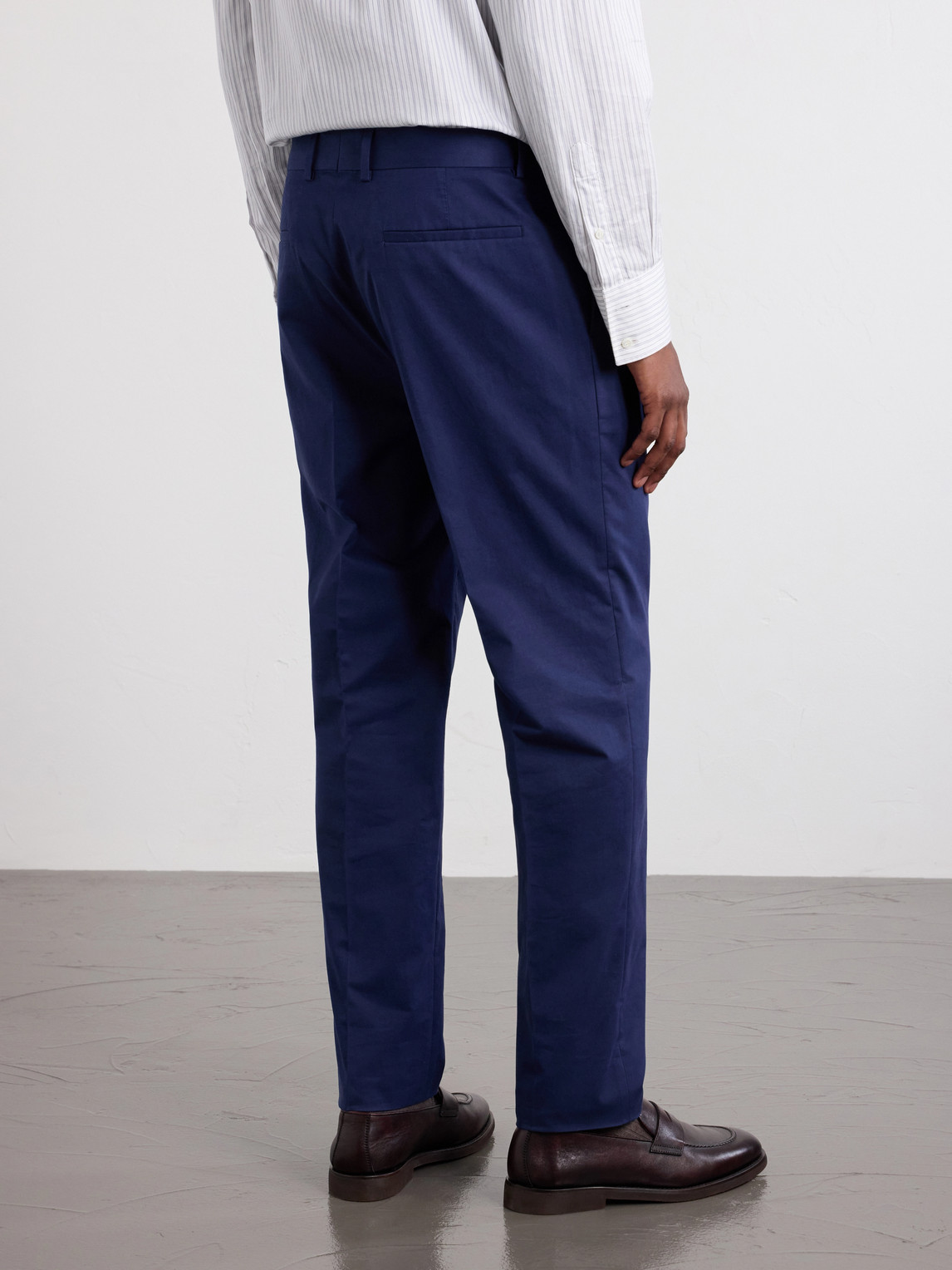Straight-Leg Pleated Cotton-Blend Twill Suit Trousers