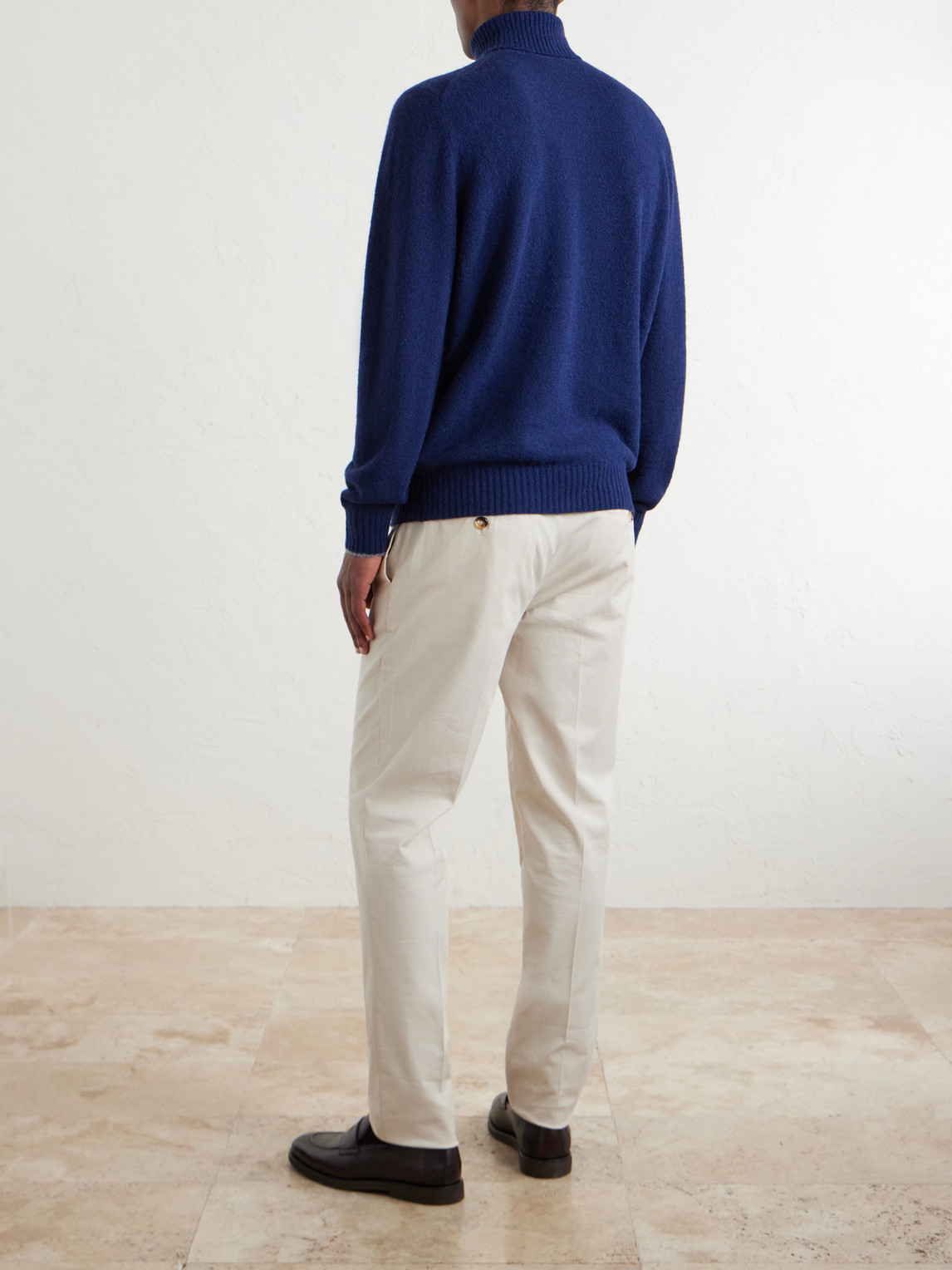  Brunello Cucinelli - Alpaca-blend Rollneck Sweater - Men - Blue - It 46 