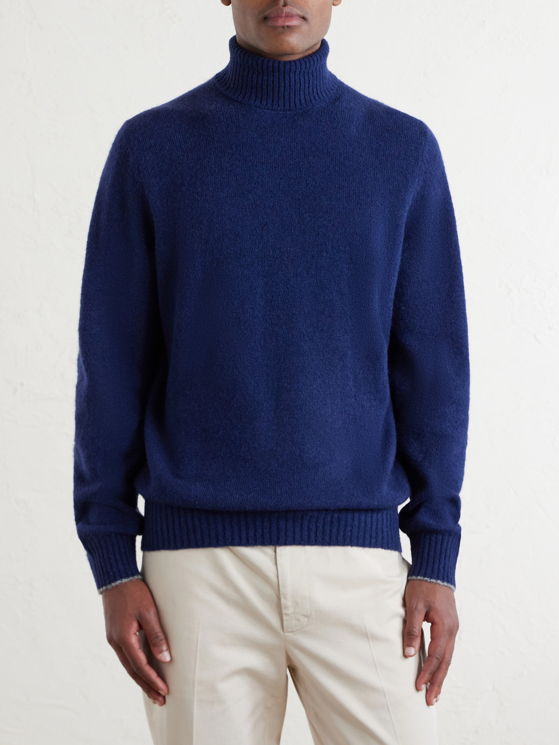  Brunello Cucinelli - Alpaca-blend Rollneck Sweater - Men - Blue - It 46 