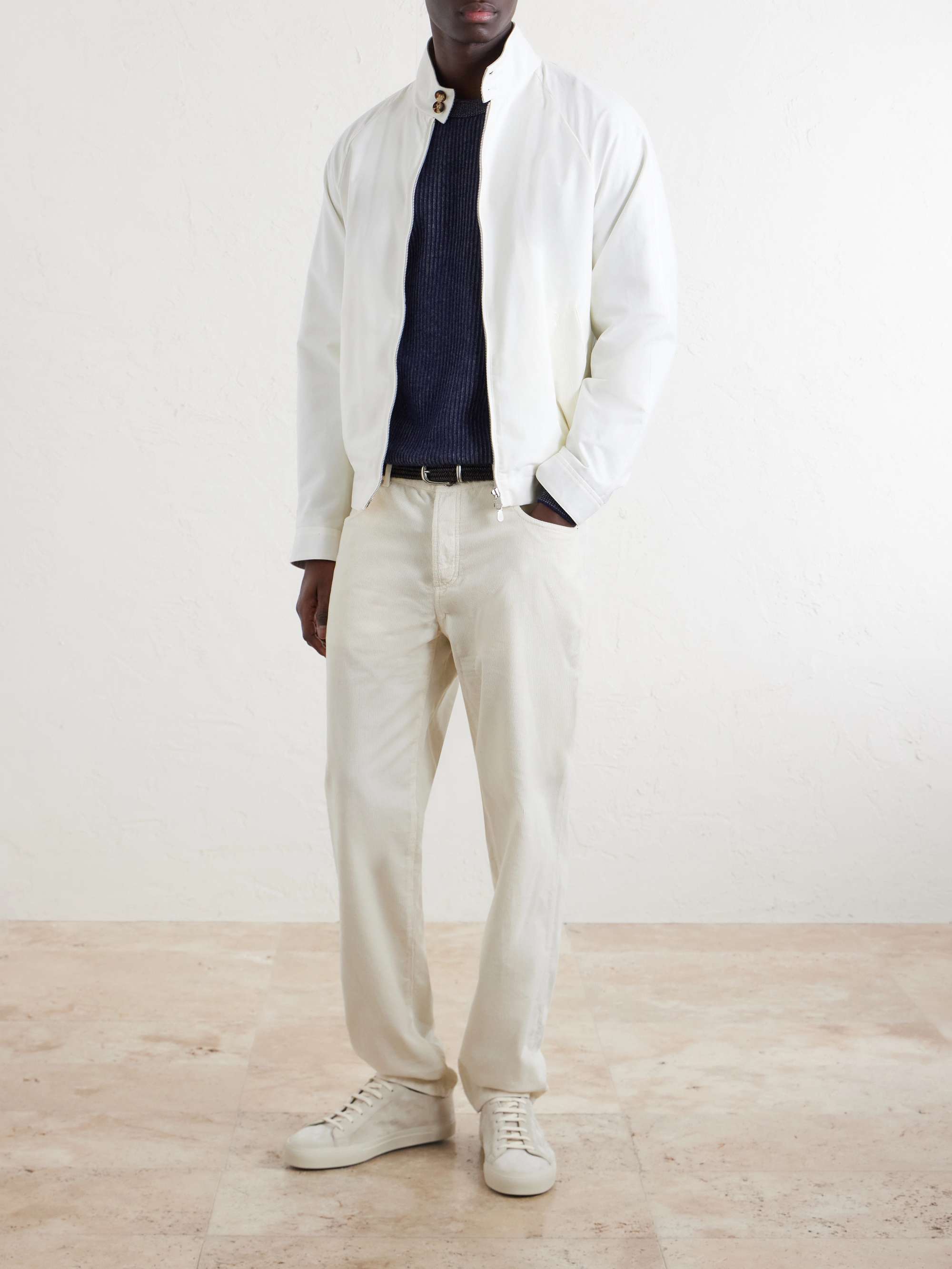 BRUNELLO CUCINELLI Striped Ribbed Cashmere Sweater