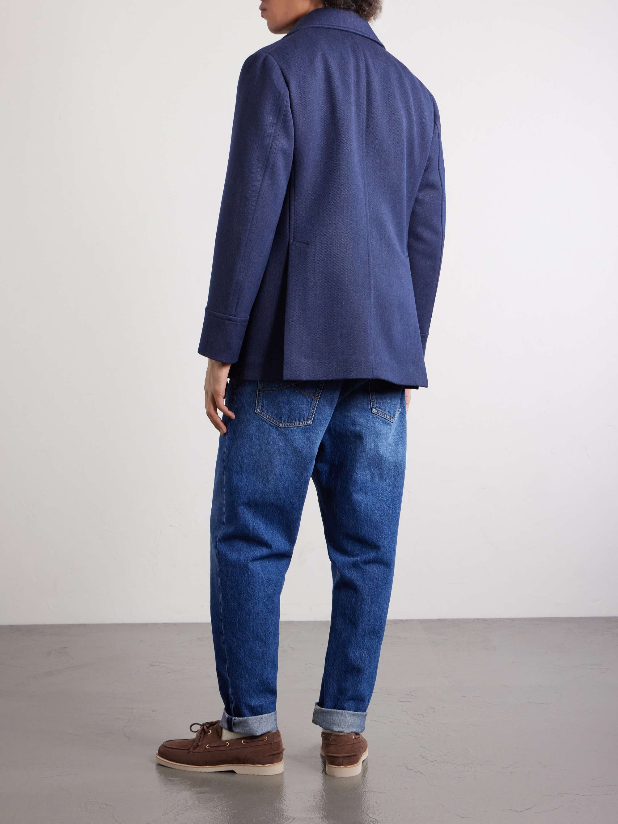 BRUNELLO CUCINELLI Double-Breasted Wool and Silk-Blend Coat for