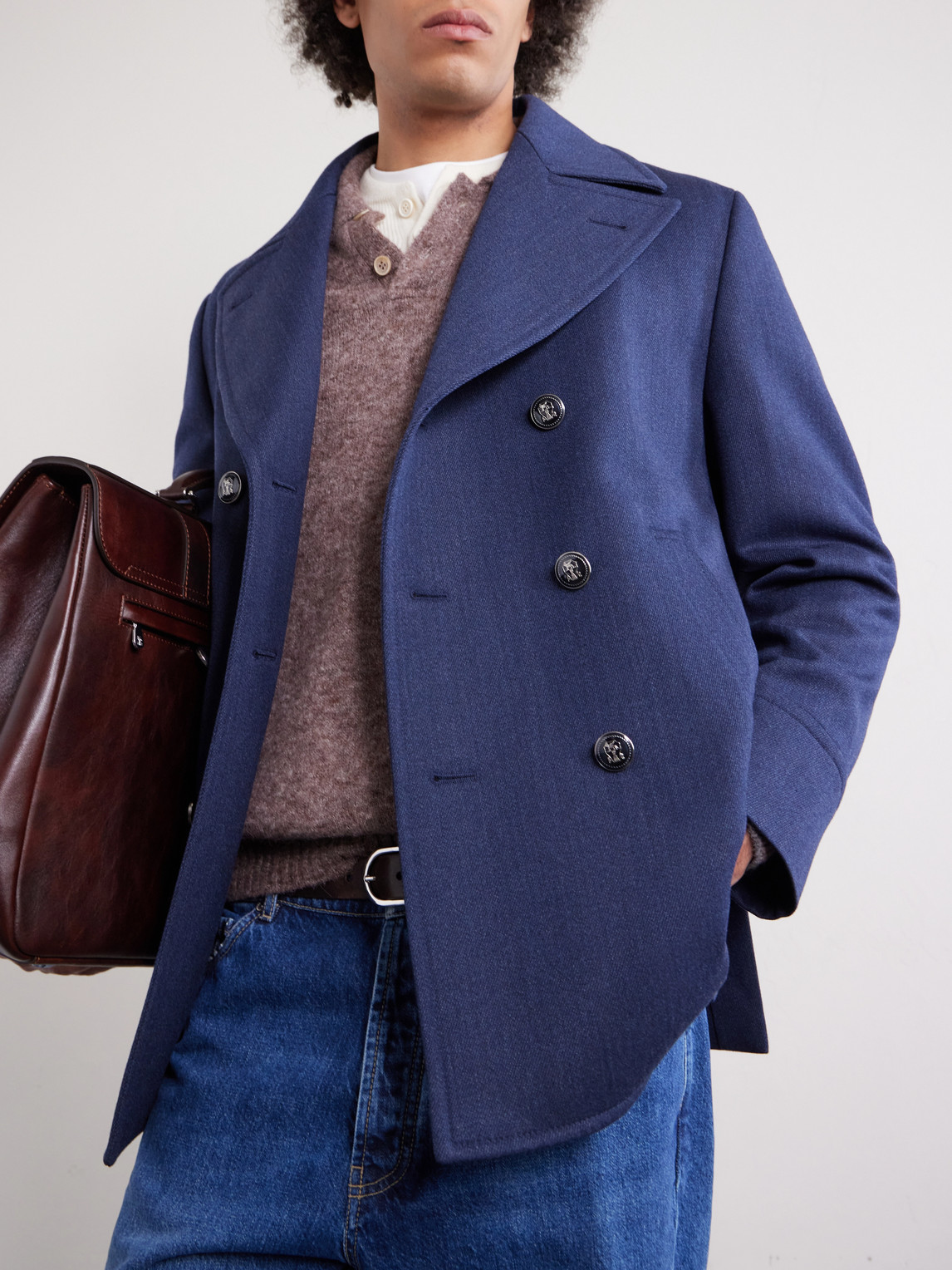 Double-Breasted Wool And Silk-Blend Coat