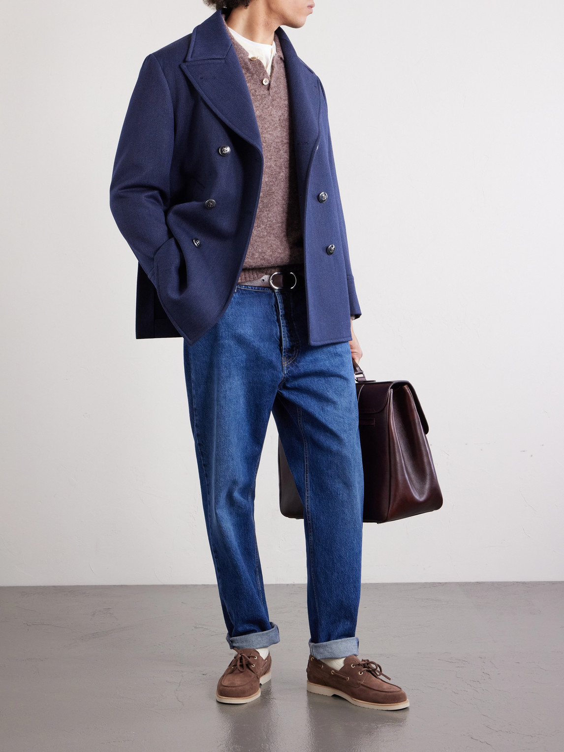 Double-Breasted Wool And Silk-Blend Coat