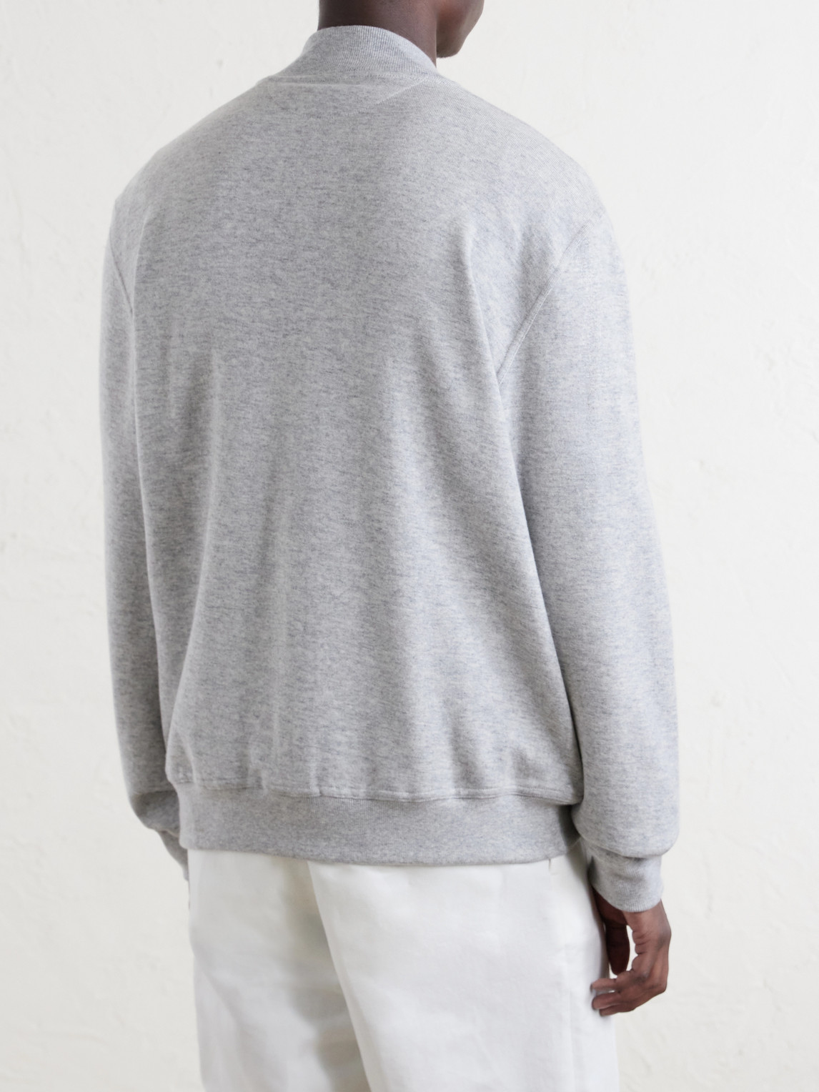 Cashmere-Blend Zip-Up Sweater