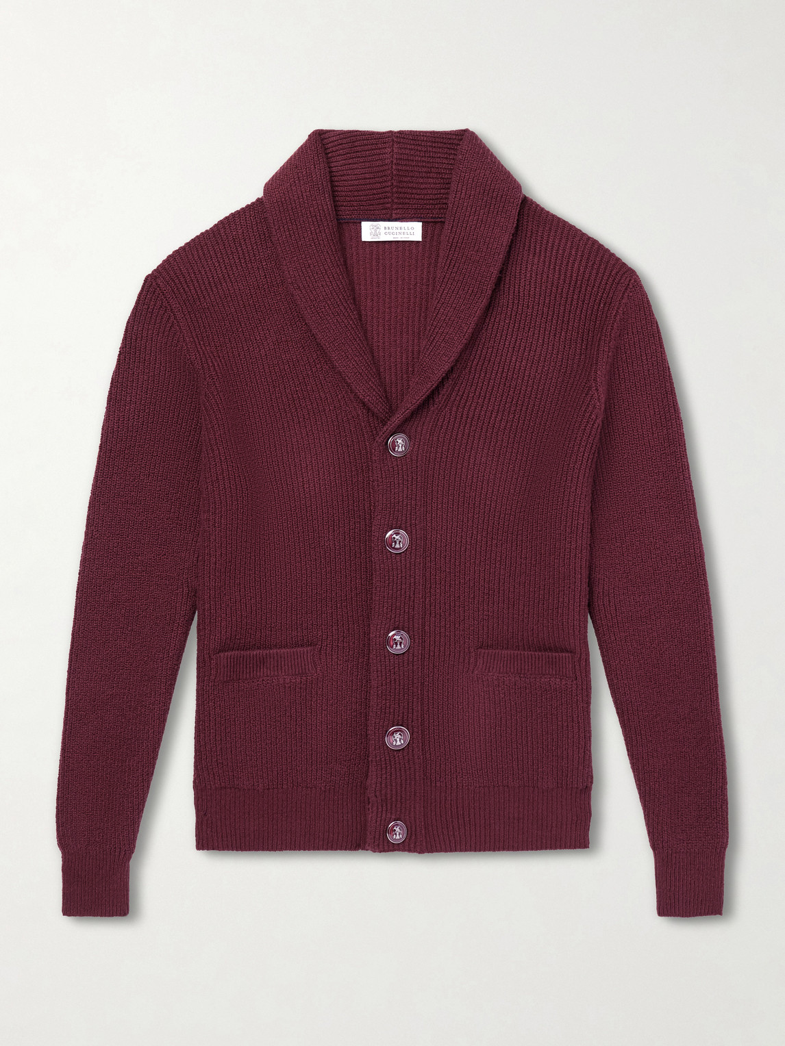 Brunello Cucinelli Shawl-Collar Ribbed Cotton Cardigan - Men